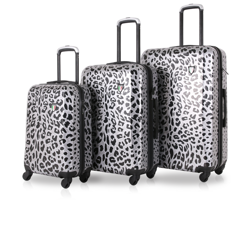 TUCCI Italy WINTER LEOPARD 3 PC (20", 24", 28") Luggage Suitcase Set