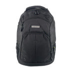 TUCCI Italy Cyclist 18.11" Backpack – Black, Laptop Compartment, Air‑Hole Front Pocket, Headphone Port, Mesh Bottle Pockets
