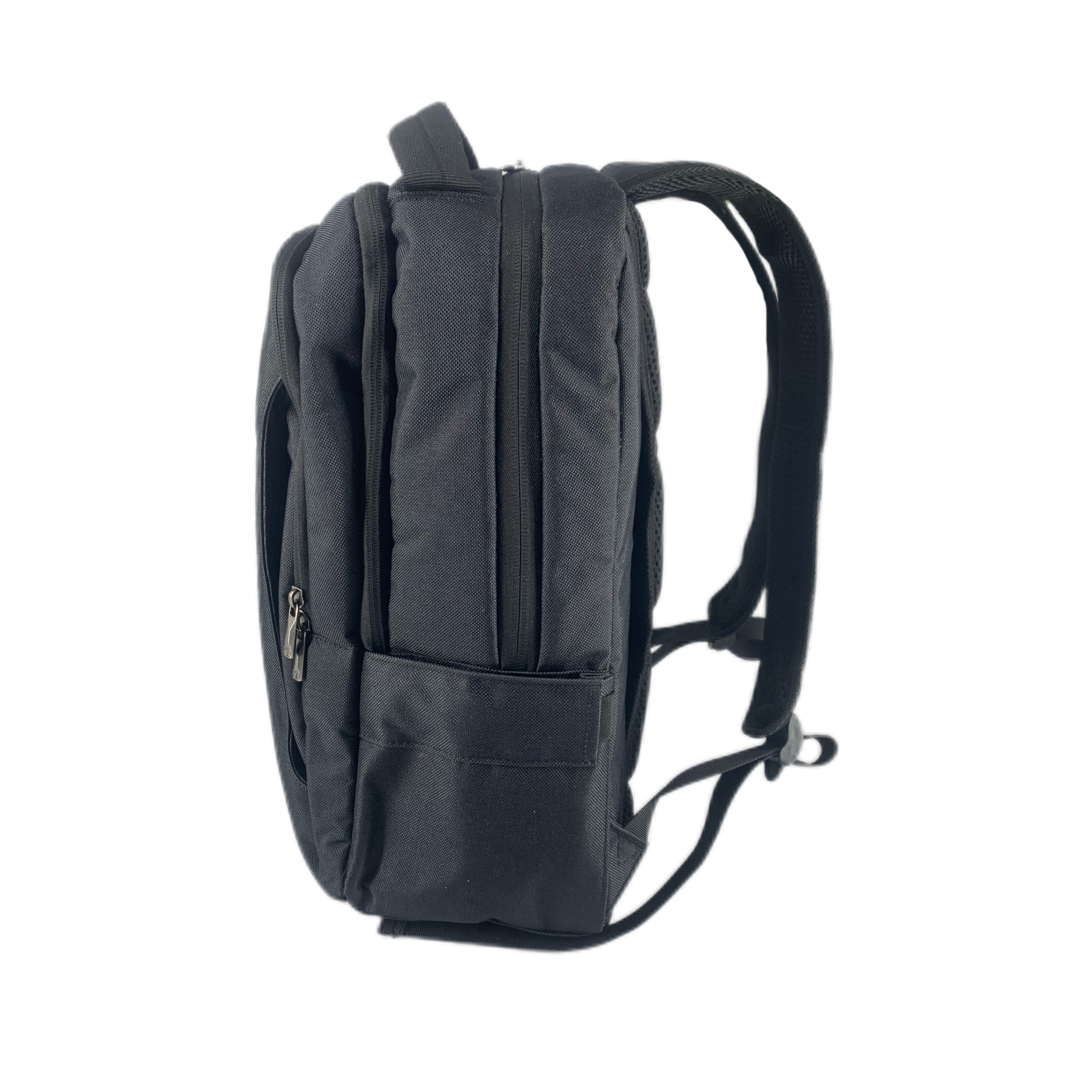 TUCCI Italy Adventurer 17" Backpack – Black, Lightweight Travel Pack with Laptop Compartment, Water Bottle Pockets, Padded Straps