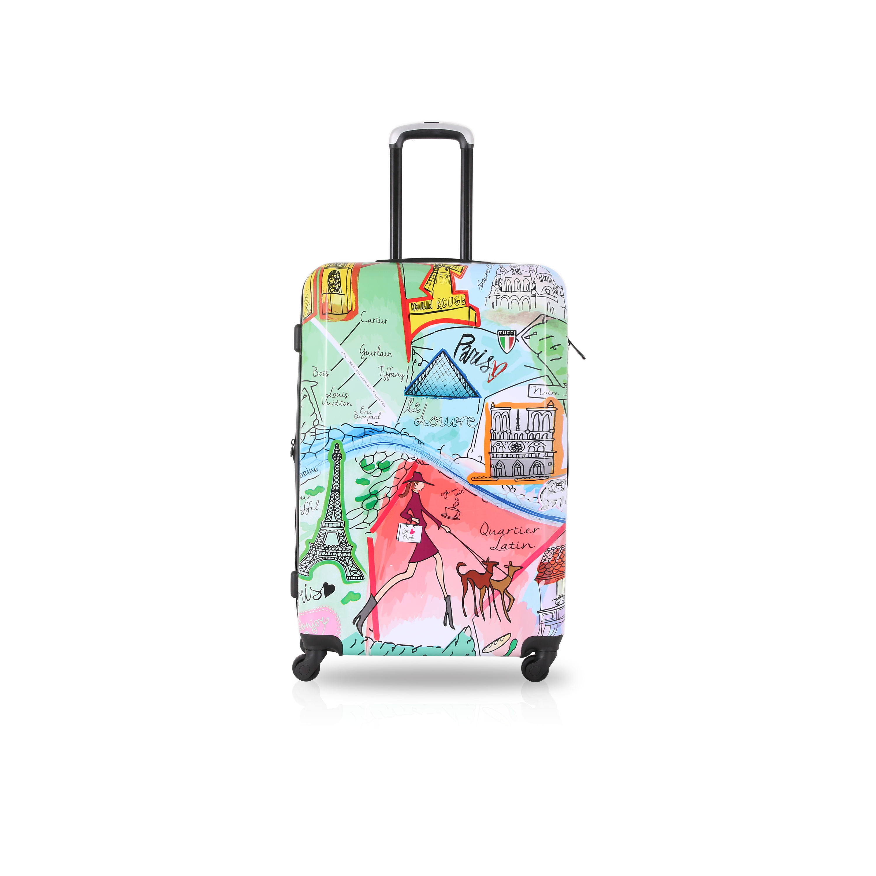 TUCCI Italy J'aime Paris 20" Carry On Luggage Travel Suitcase
