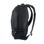 TUCCI Italy Cyclist 18.11" Backpack – Black, Laptop Compartment, Air‑Hole Front Pocket, Headphone Port, Mesh Bottle Pockets