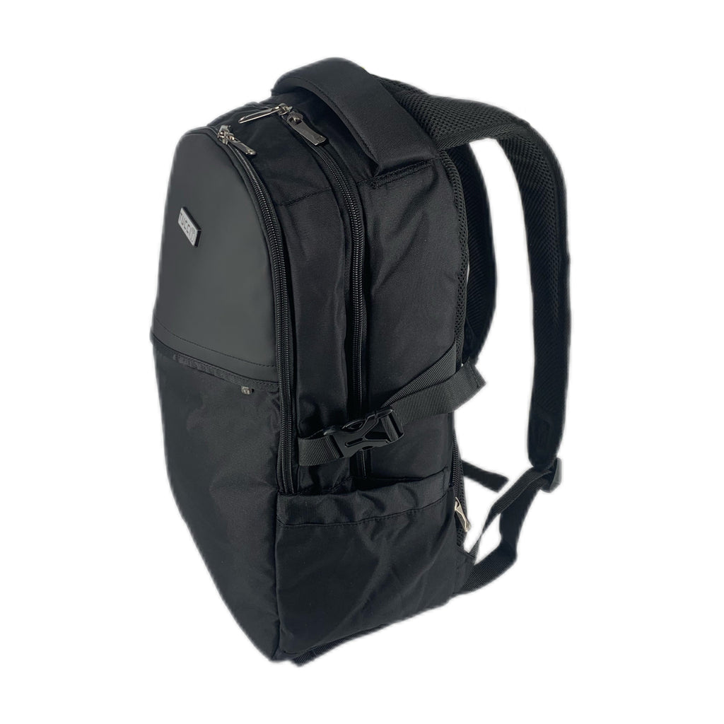 TUCCI Italy SportRider 18.1" Backpack – Black, Laptop Compartment, Hidden Back Pocket, Luggage Strap, Multi‑Organizer Design