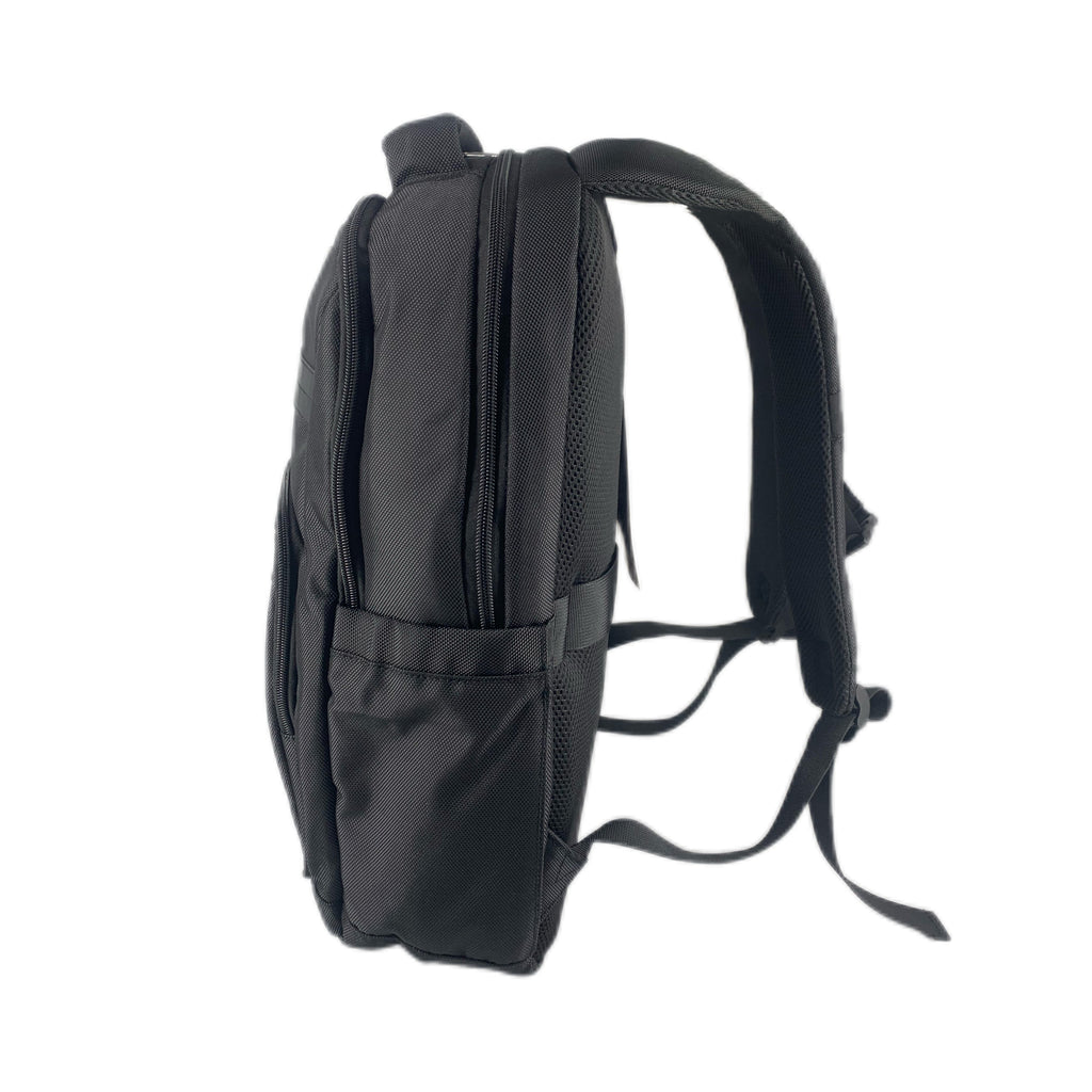 TUCCI Italy Biker 18.9" Backpack – Black, Multi‑Compartment Design, Front Zipper Pocket, Laptop Compartment, Air‑Flow Back Padding
