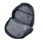 TUCCI Italy Cyclist 18.11" Backpack – Black, Laptop Compartment, Air‑Hole Front Pocket, Headphone Port, Mesh Bottle Pockets
