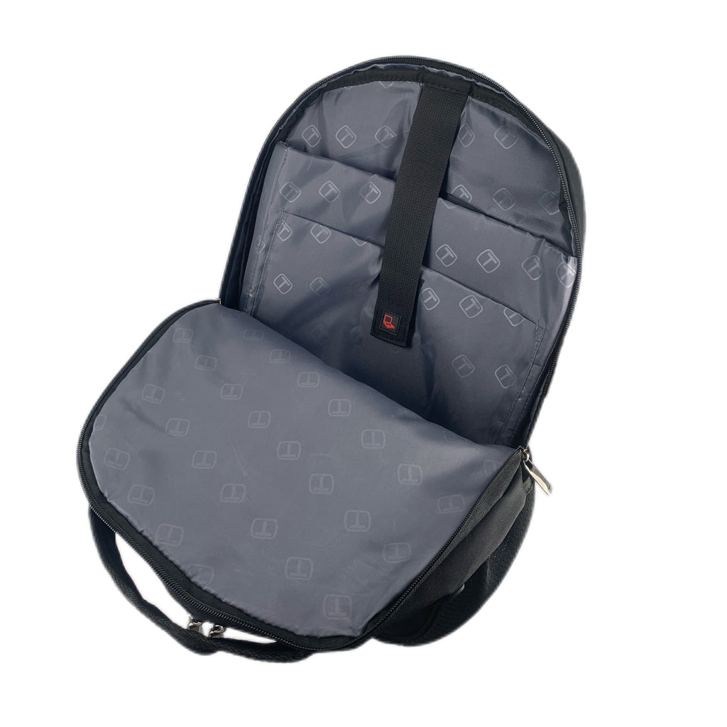 TUCCI Italy CityRider 17.7" Backpack, Multi-Compartment, Laptop & Bottle Pockets, Black