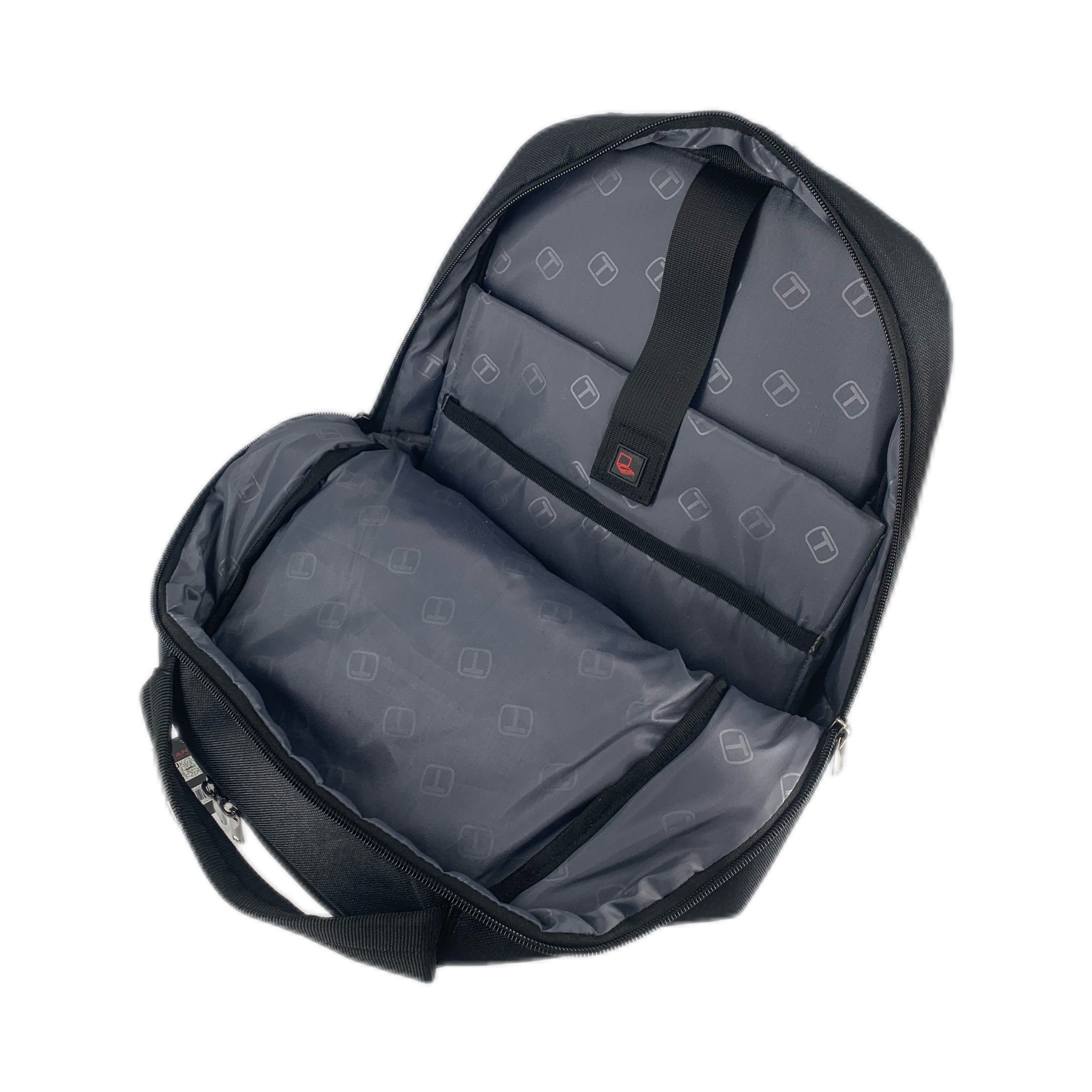 TUCCI Italy Adventurer 17" Backpack – Black, Lightweight Travel Pack with Laptop Compartment, Water Bottle Pockets, Padded Straps