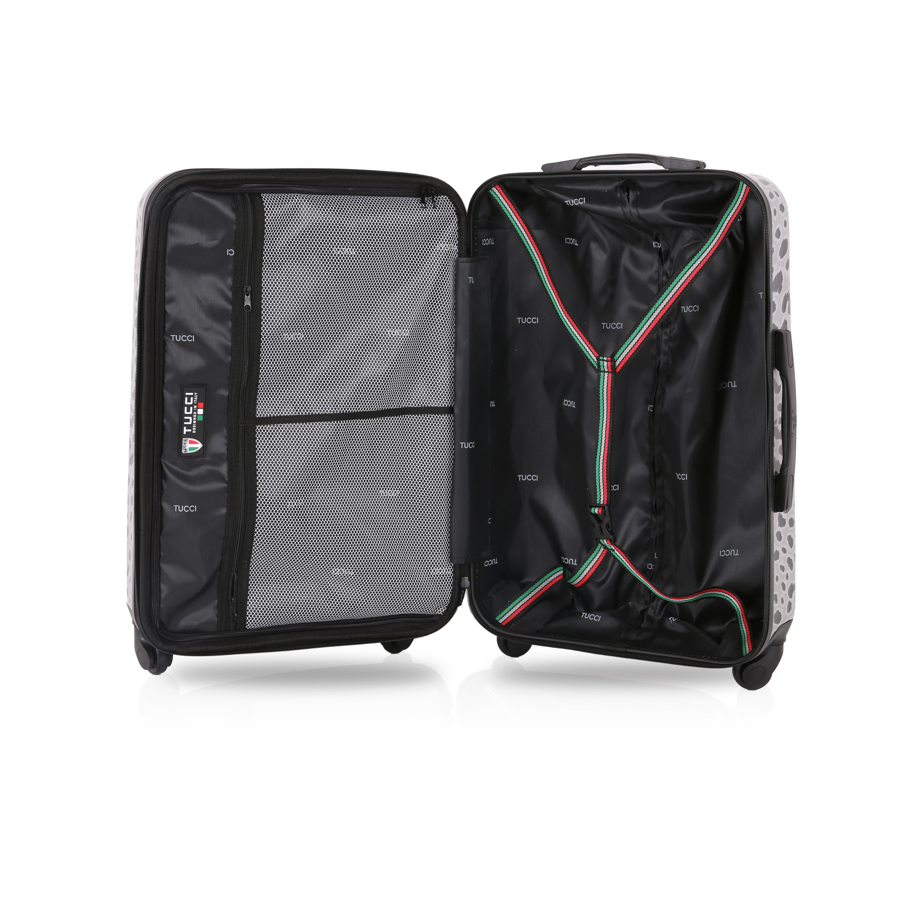 TUCCI Italy WINTER LEOPARD 20" Spinner Carry On Travel Suitcase