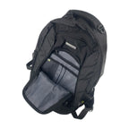 TUCCI Italy Cyclist 18.11" Backpack – Black, Laptop Compartment, Air‑Hole Front Pocket, Headphone Port, Mesh Bottle Pockets