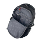 TUCCI Italy SportRider 18.1" Backpack – Black, Laptop Compartment, Hidden Back Pocket, Luggage Strap, Multi‑Organizer Design