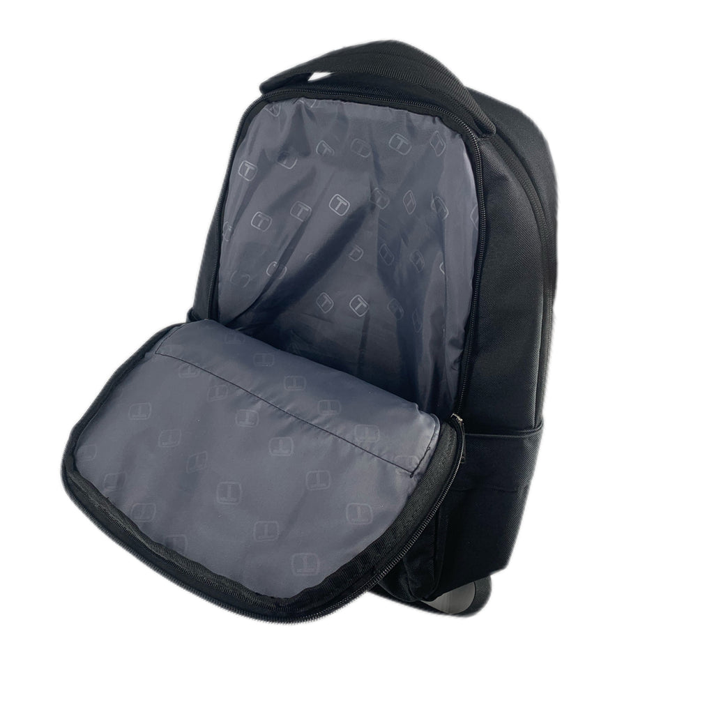 TUCCI Italy Adventurer 17" Backpack – Black, Lightweight Travel Pack with Laptop Compartment, Water Bottle Pockets, Padded Straps