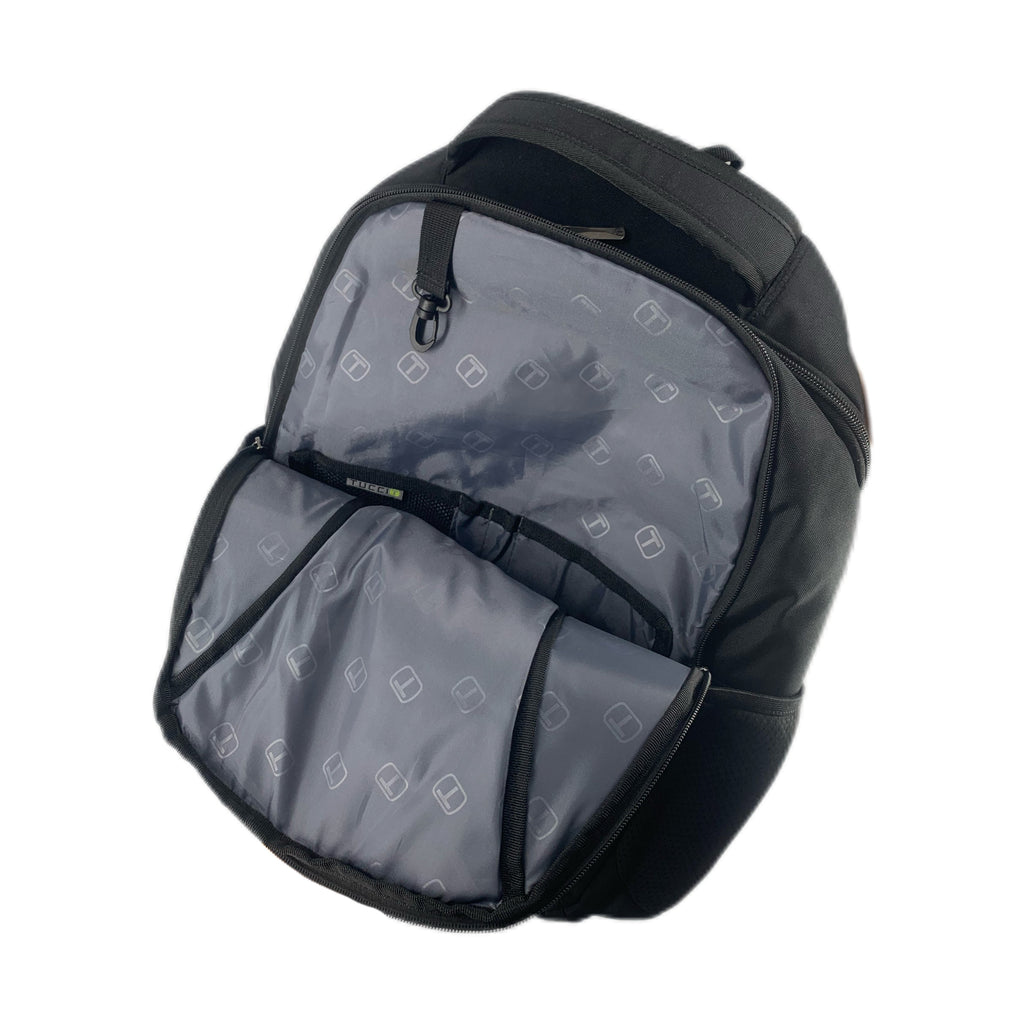 TUCCI Italy Dynamo 17.7" Backpack – Black, Lightweight Daily Pack with Laptop Compartment, Organizer Pockets, Water Bottle Storage