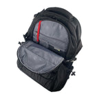 TUCCI Italy HitchHiker 19.7" Backpack – Black, Multi‑Compartment Organizer, Laptop Pocket, Breathable Back, Water Bottle Pockets