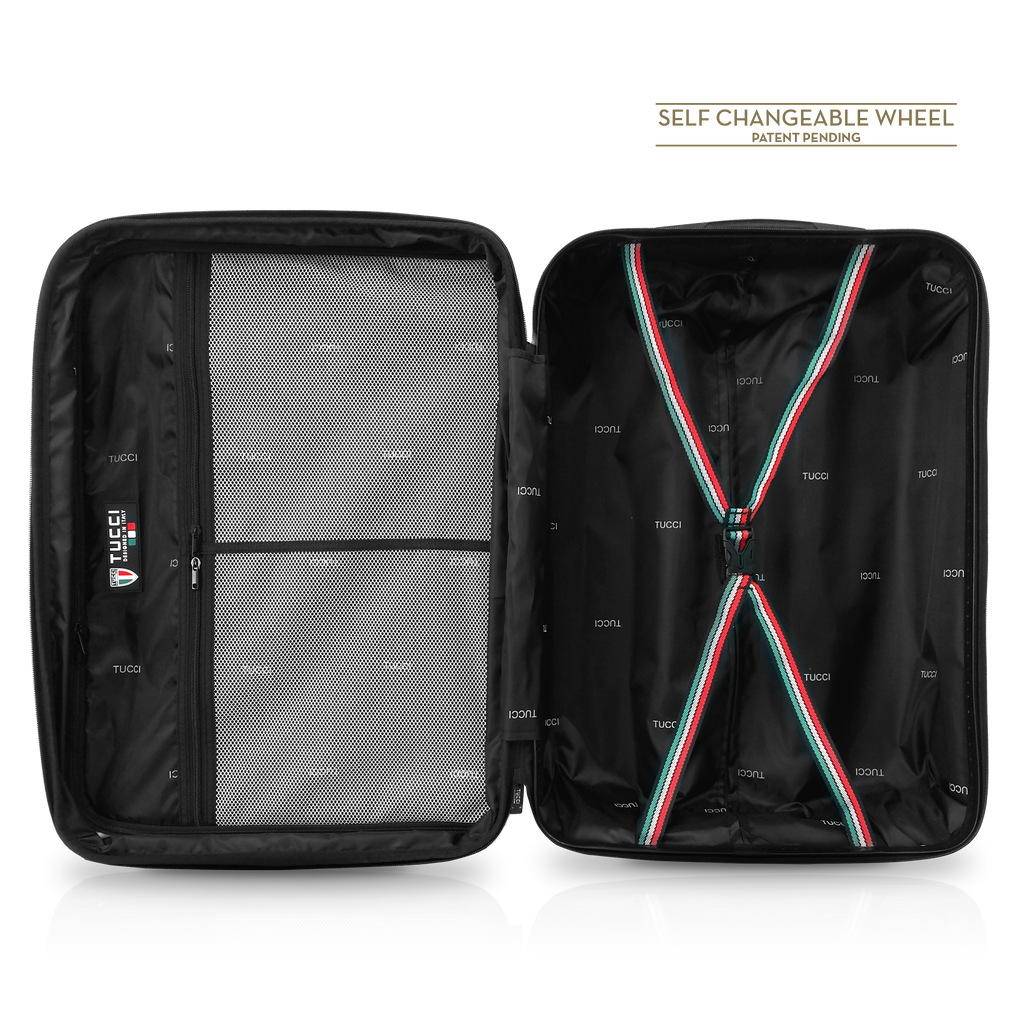 TUCCI Italy TESORO (22", 26", 30") 4-Wheeled Luggage Travel Suitcase