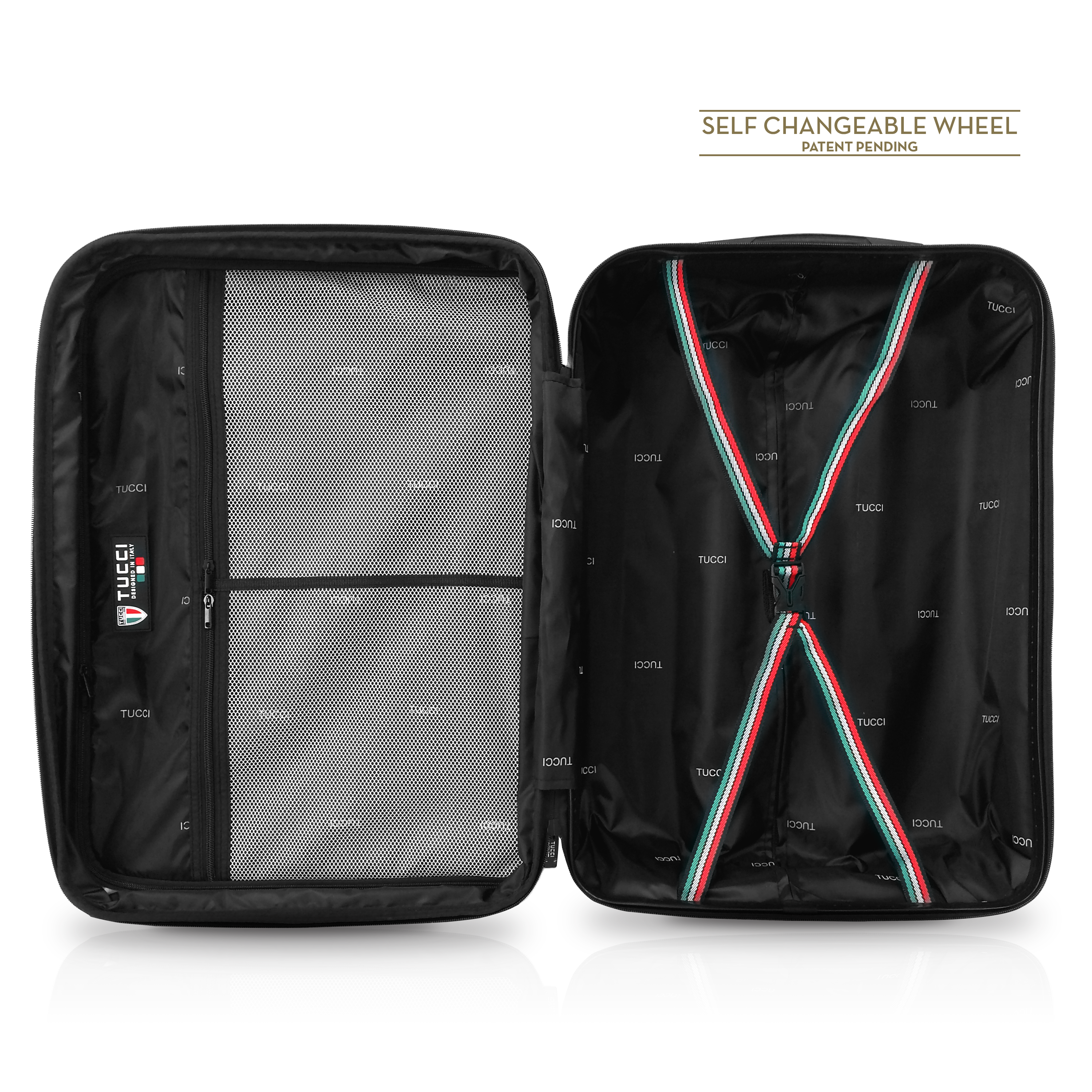 TUCCI Italy TESORO (22", 26", 30") 4-Wheeled Luggage Travel Suitcase