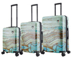 TUCCI Italy Earth Art Emerald Marble 3 PC Set (20", 24", 28") Luggage Suitcase