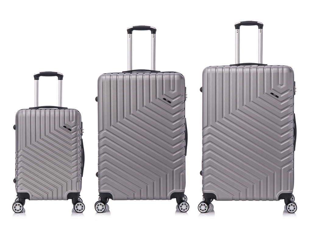 Tucci Primo Italy Resistenza 3-Piece Expandable Hardside Luggage Set with Spinner Wheels & Built-in Lock, Lightweight ABS Suitcases, 20"/26"/30"