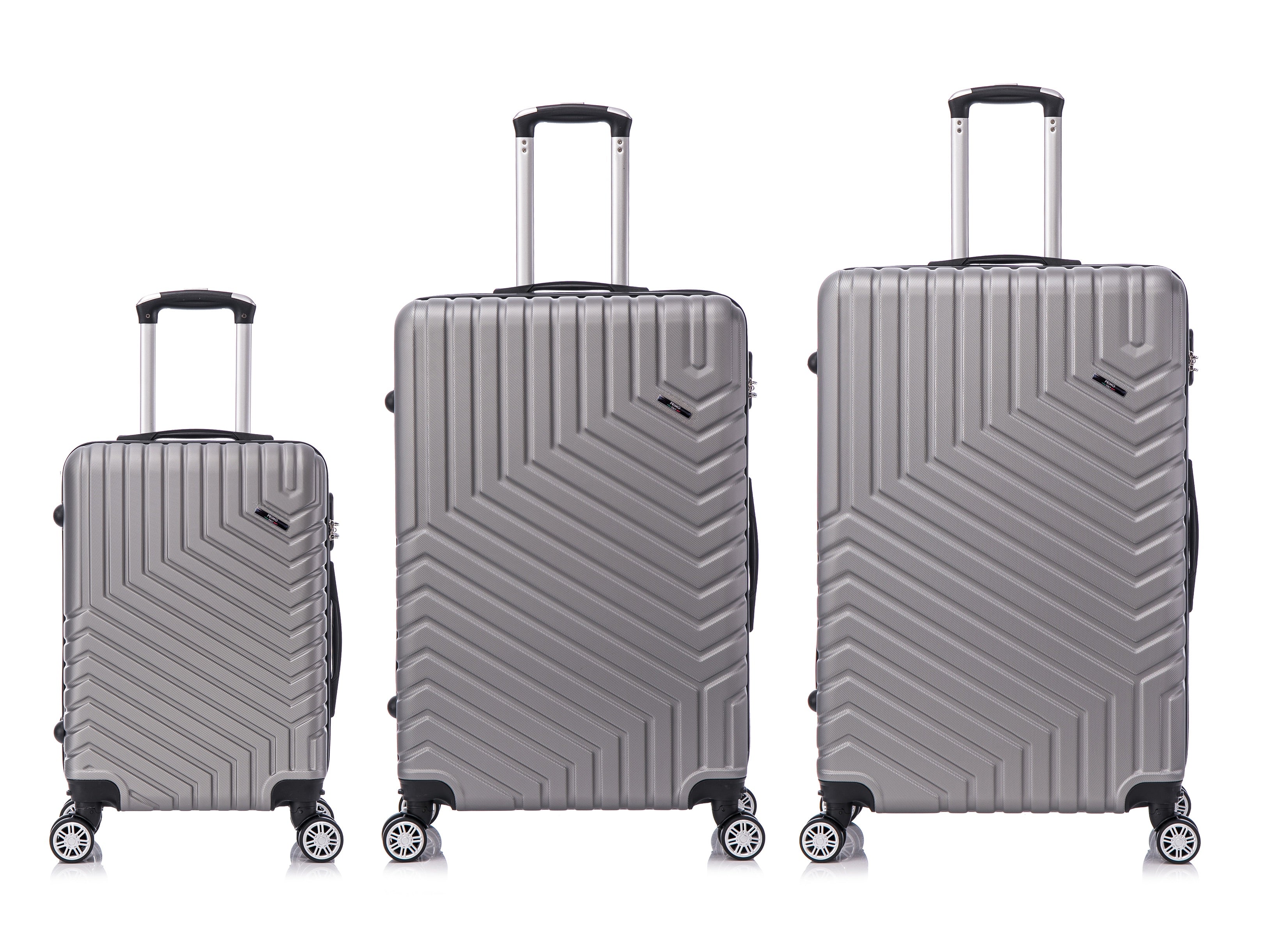 Tucci Primo Italy Resistenza 3-Piece Expandable Hardside Luggage Set with Spinner Wheels & Built-in Lock, Lightweight ABS Suitcases, 20"/26"/30"