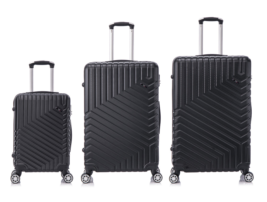 Tucci Primo Italy Resistenza 3-Piece Expandable Hardside Luggage Set with Spinner Wheels & Built-in Lock, Lightweight ABS Suitcases, 20"/26"/30"