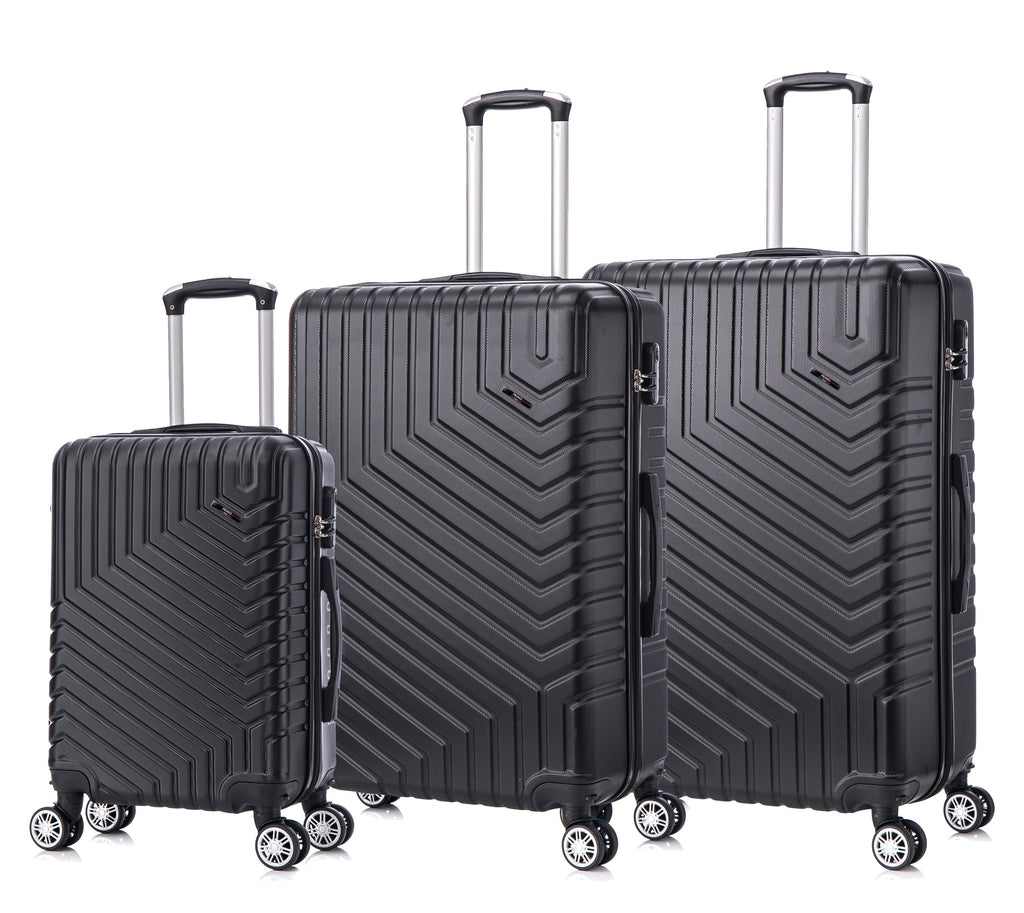 Tucci Primo Italy Resistenza 3-Piece Expandable Hardside Luggage Set with Spinner Wheels & Built-in Lock, Lightweight ABS Suitcases, 20"/26"/30"