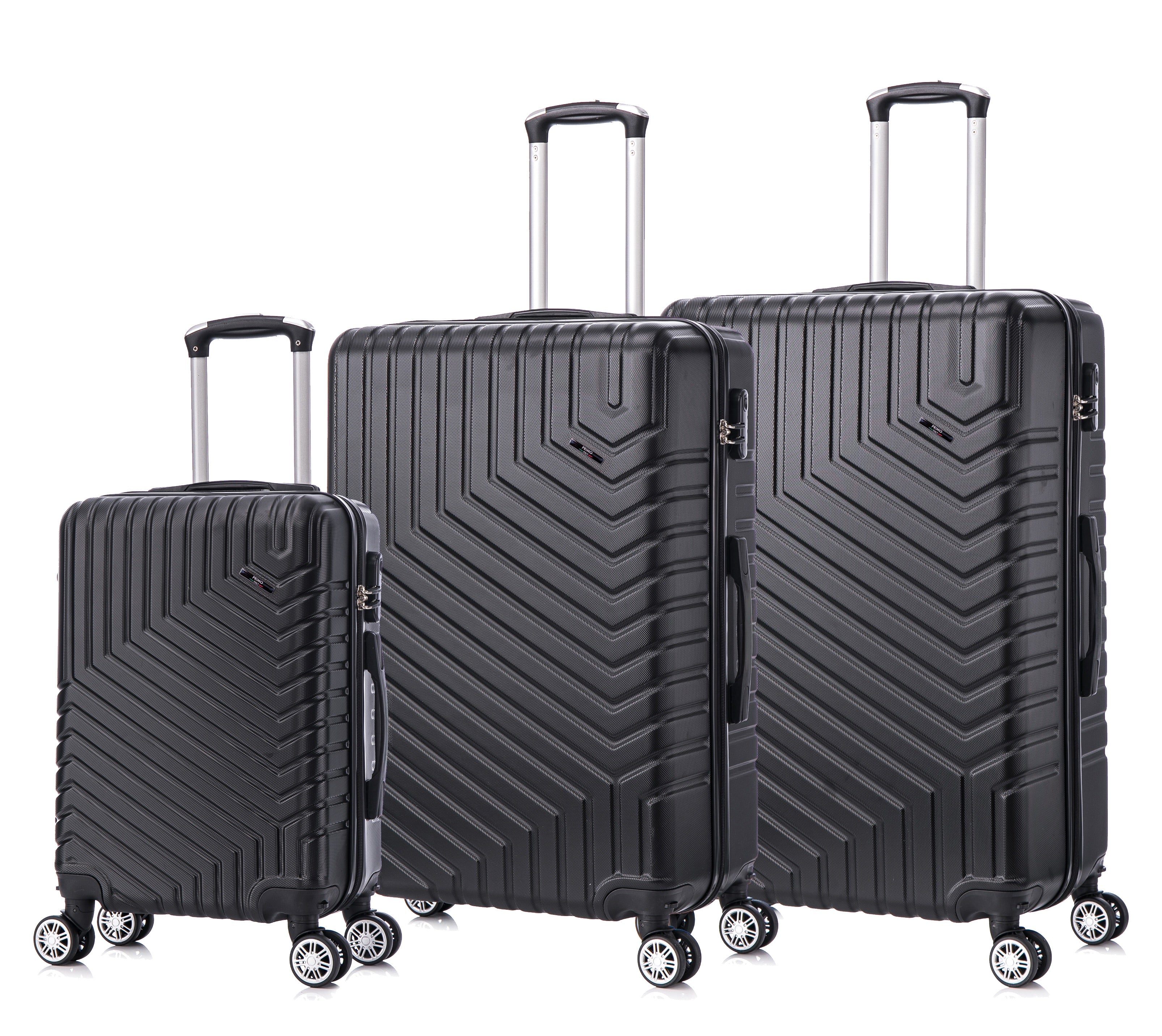 Tucci Primo Italy Resistenza 3-Piece Expandable Hardside Luggage Set with Spinner Wheels & Built-in Lock, Lightweight ABS Suitcases, 20"/26"/30"