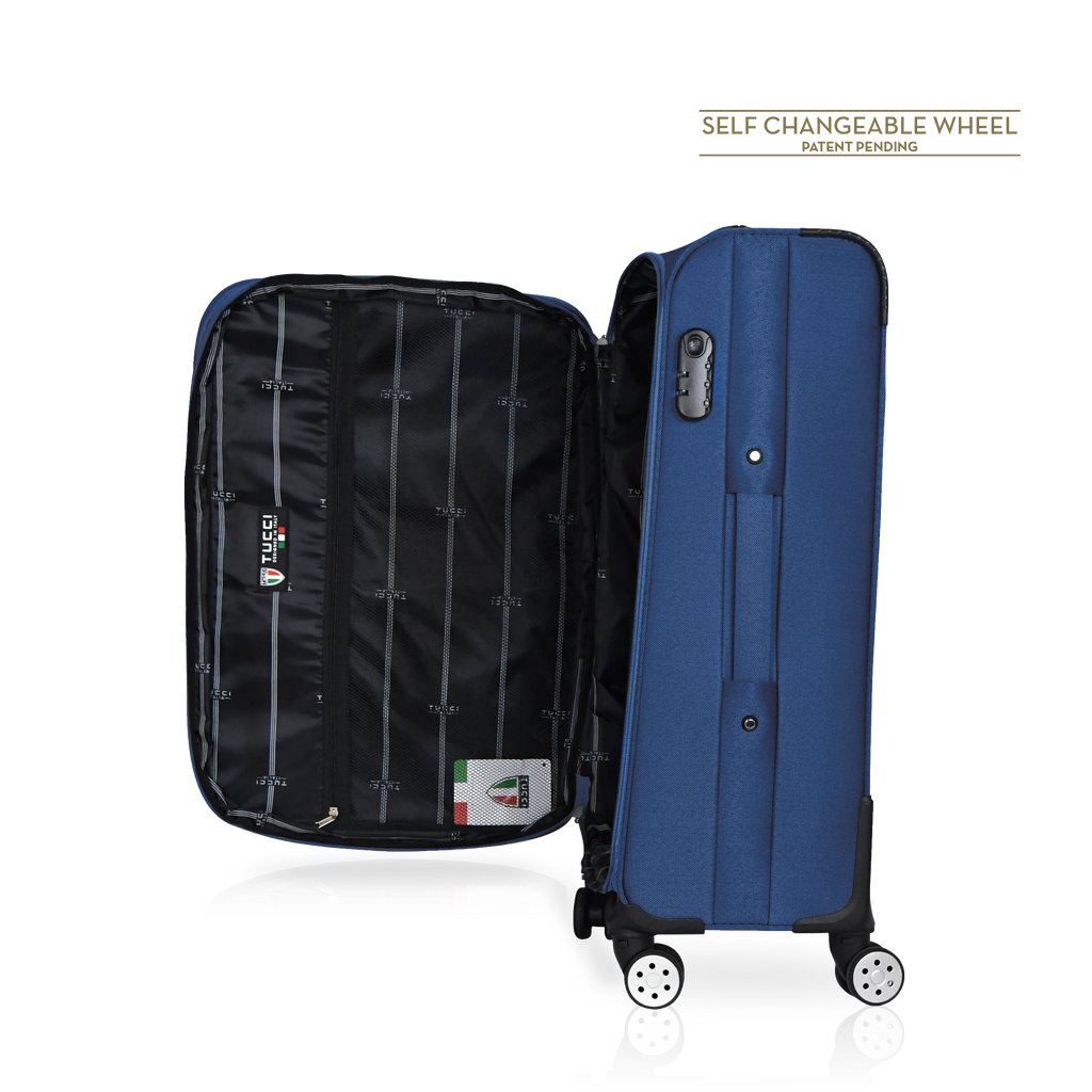 TUCCI Italy MENORI 20" Softside Carry On Suitcase for Travel