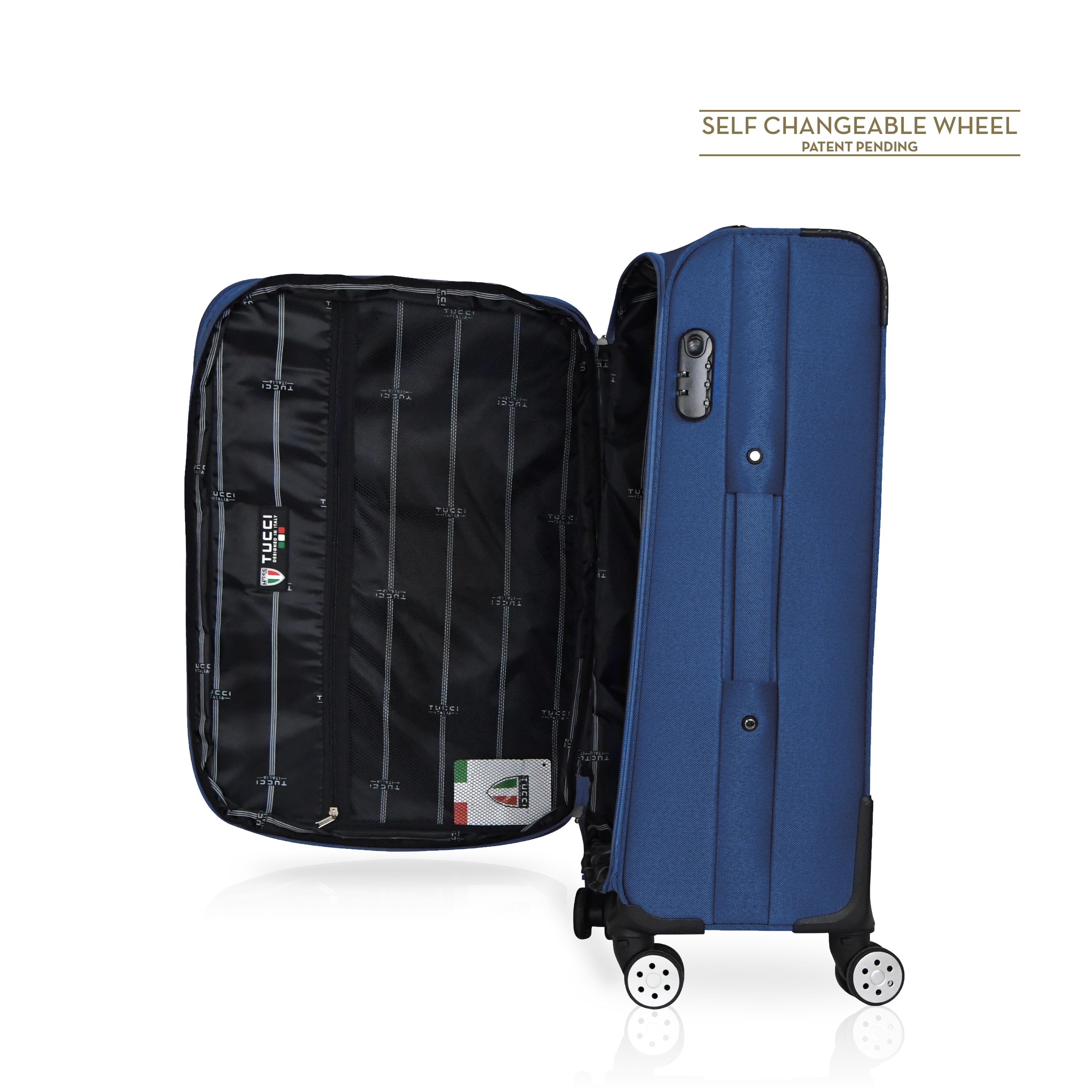 TUCCI Italy MENORI 20" Softside Carry On Suitcase for Travel