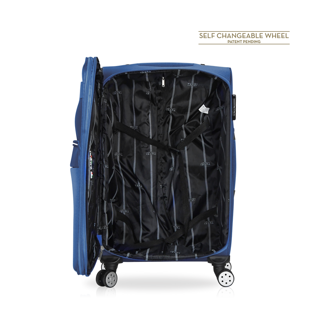 TUCCI Italy MENORI 20" Softside Carry On Suitcase for Travel
