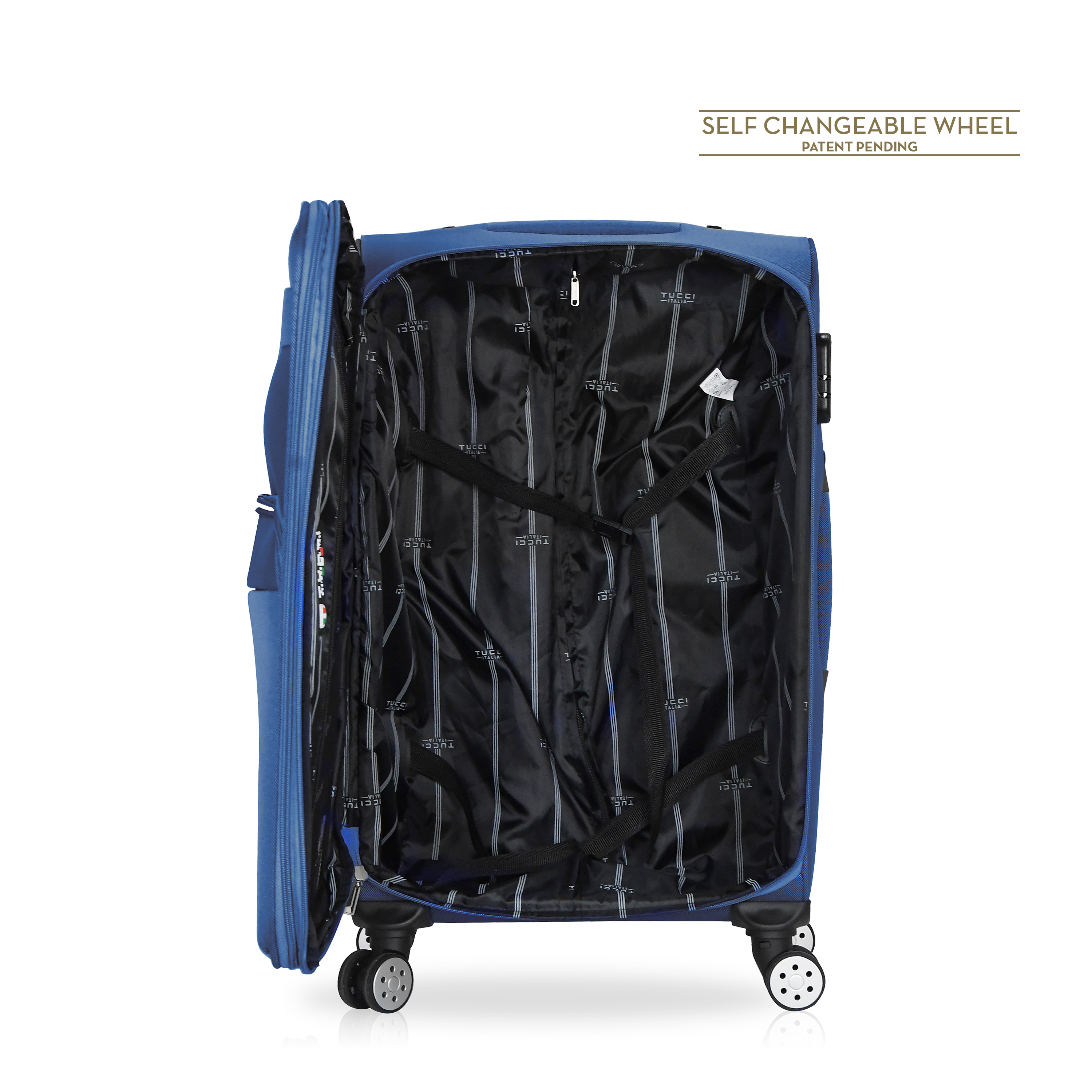 TUCCI Italy MENORI 20" Softside Carry On Suitcase for Travel