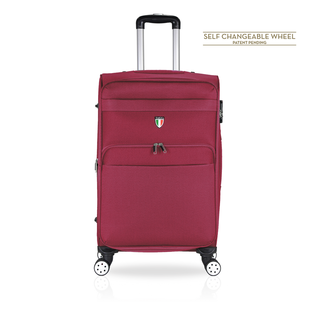 TUCCI Italy MENORI 20" Softside Carry On Suitcase for Travel