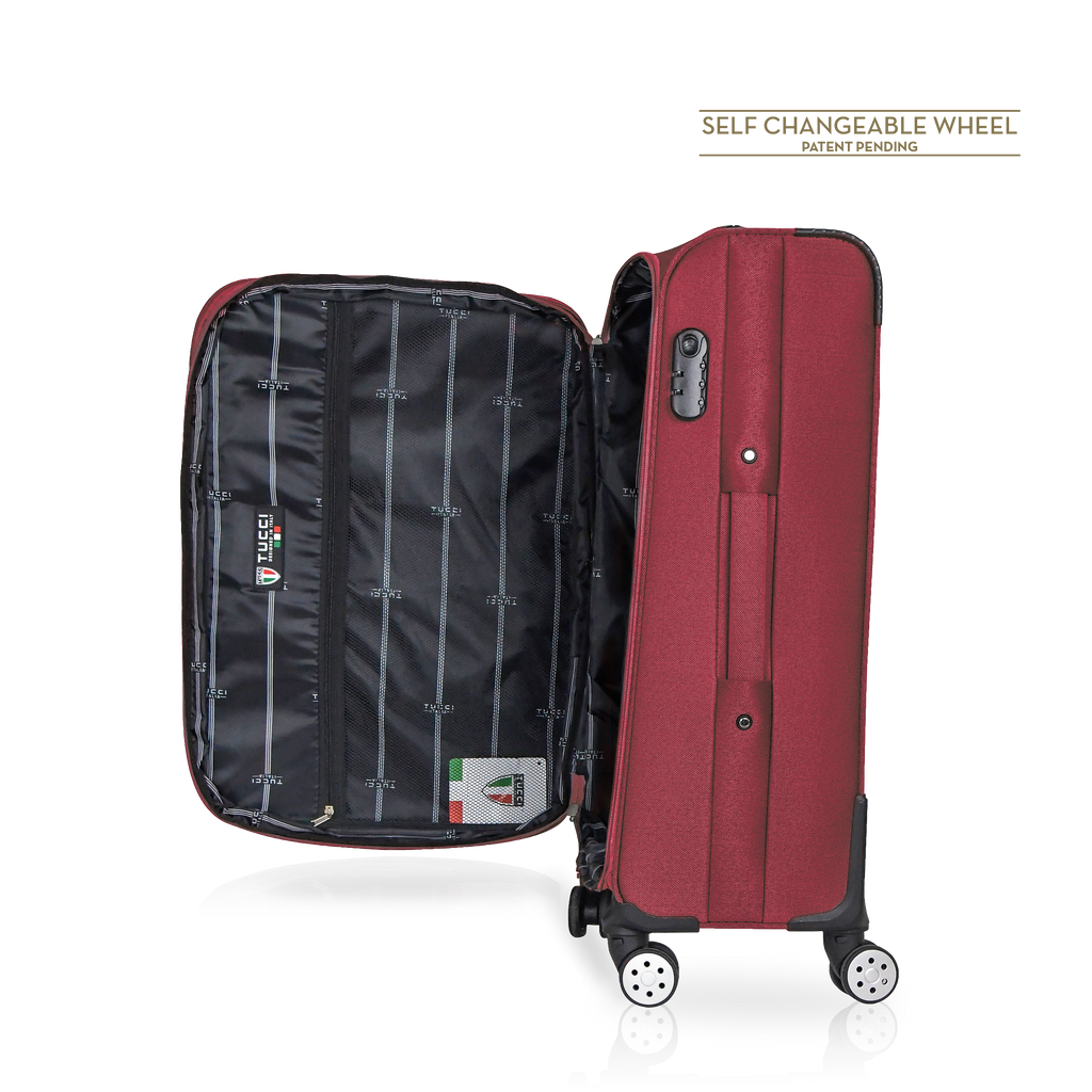 TUCCI Italy MENORI 20" Softside Carry On Suitcase for Travel