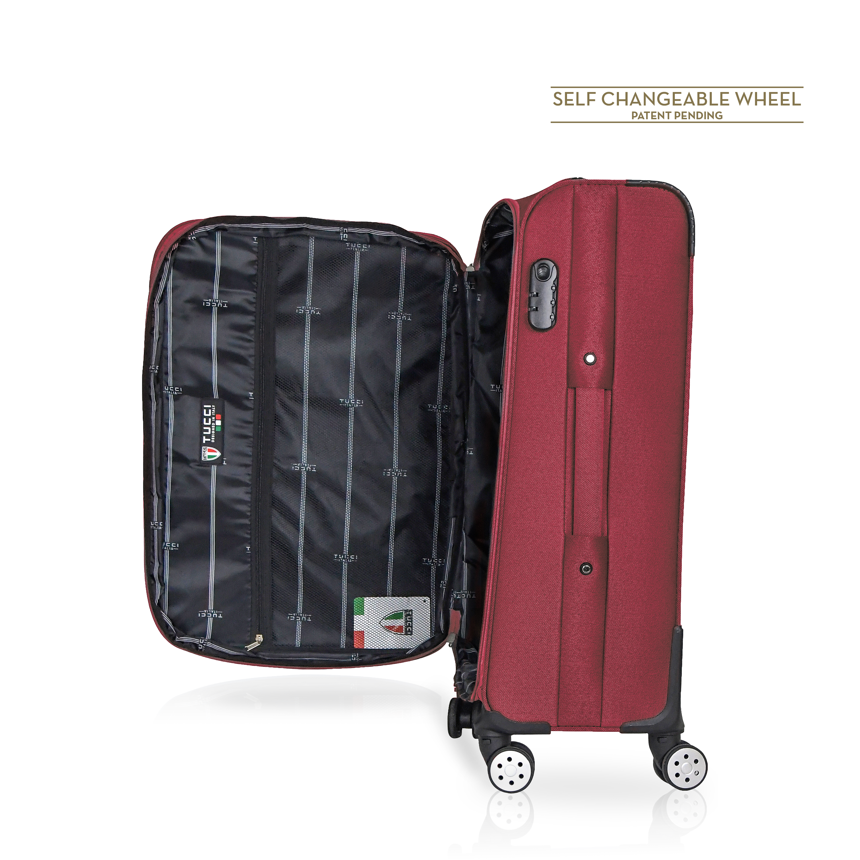 TUCCI Italy MENORI 20" Softside Carry On Suitcase for Travel