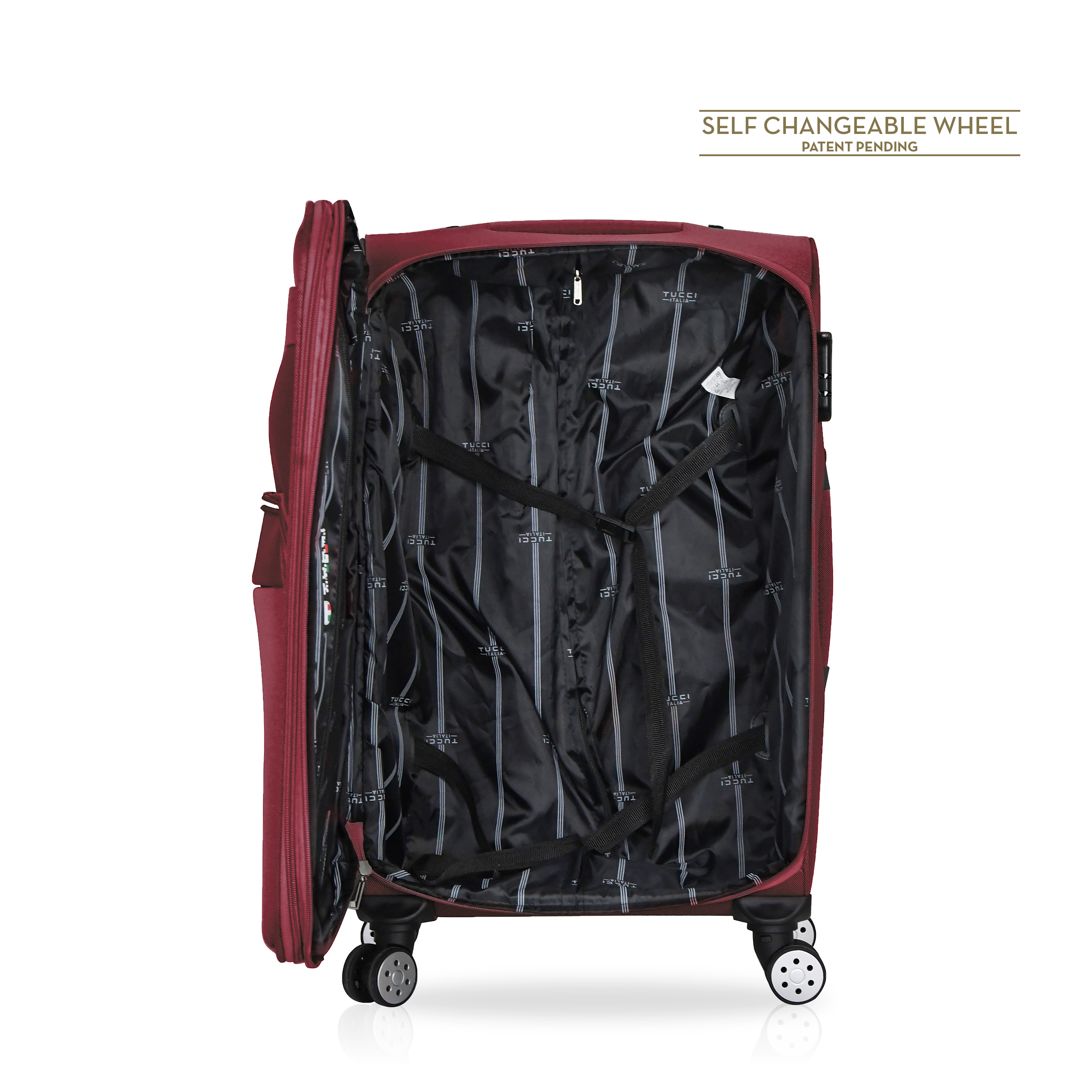 TUCCI Italy MENORI 20" Softside Carry On Suitcase for Travel