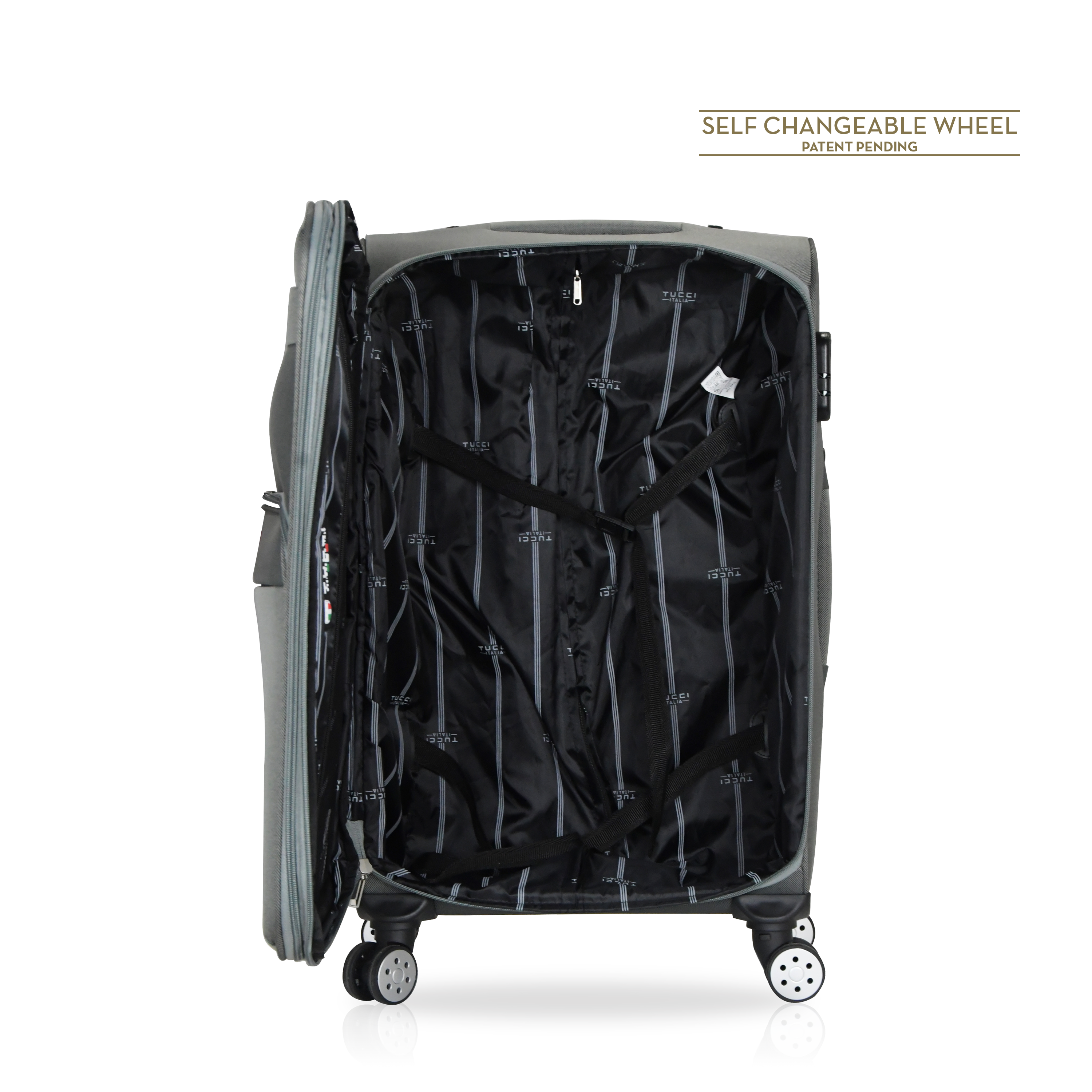 TUCCI Italy MENORI 20" Softside Carry On Suitcase for Travel