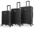 TUCCI Italy LETIZIA (20", 24", 28") Expandable Spinner Wheel Suitcase Black