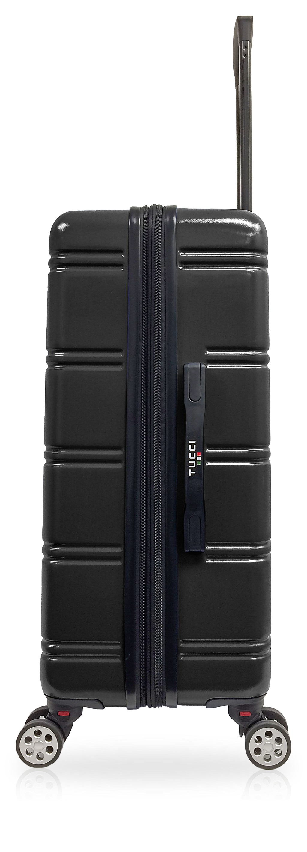 TUCCI Italy LETIZIA (20", 24", 28") Expandable Spinner Wheel Suitcase Black