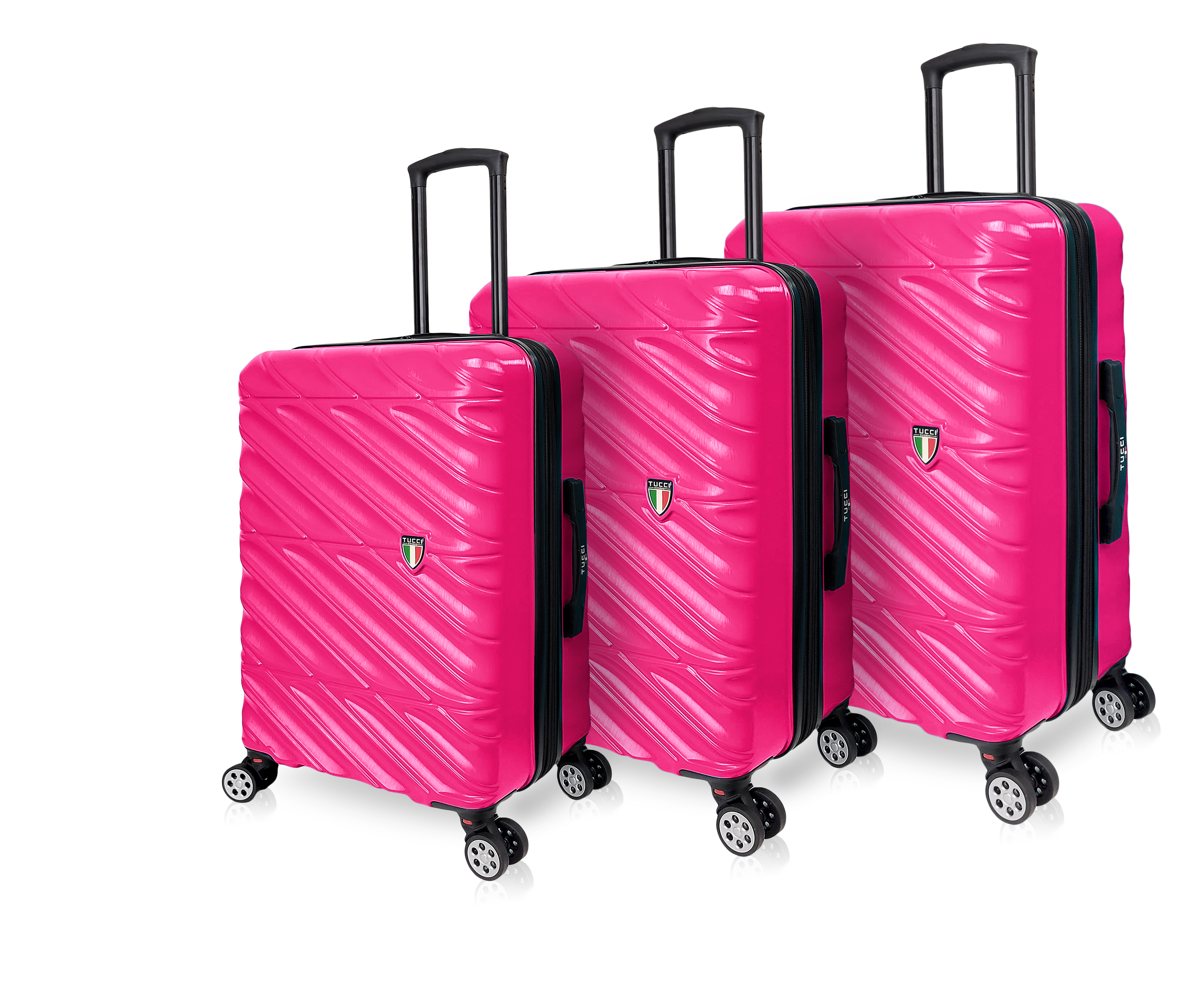 Tucci Black Label Selvatico 3-Piece Hardside Spinner Expandable Luggage Set, 20/24/28 Inches