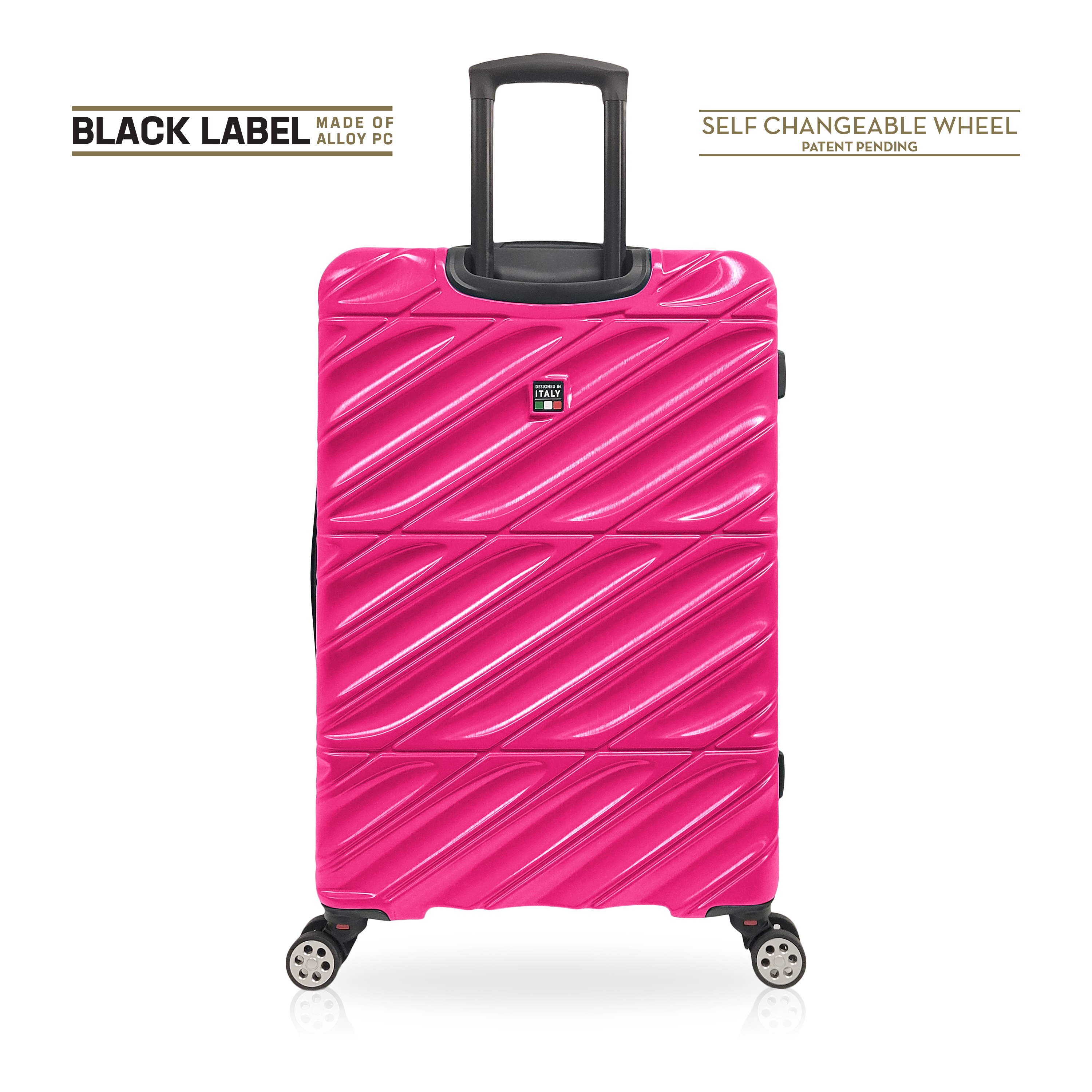 Tucci Black Label Selvatico 3-Piece Hardside Spinner Expandable Luggage Set, 20/24/28 Inches