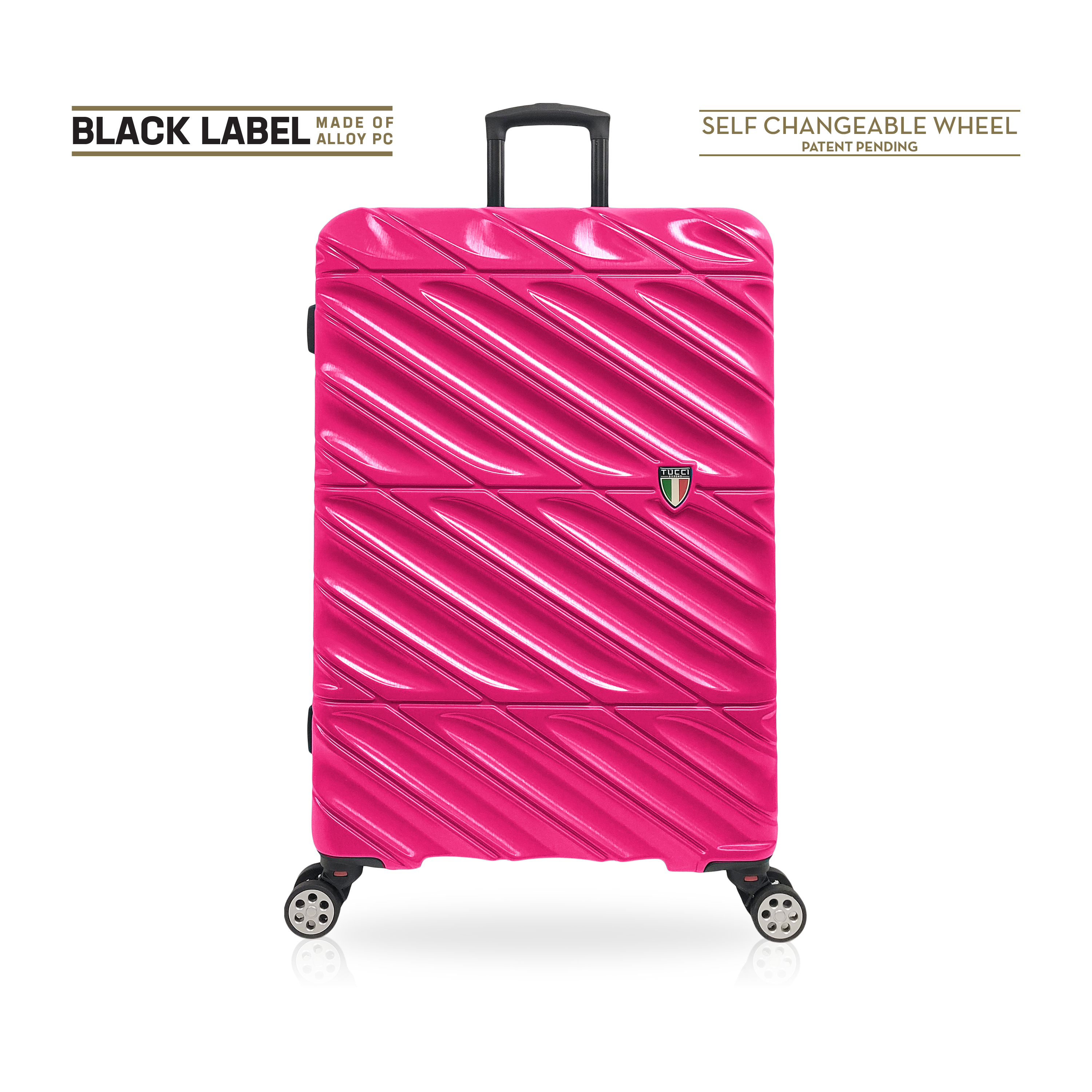 Tucci Black Label Selvatico 3-Piece Hardside Spinner Expandable Luggage Set, 20/24/28 Inches