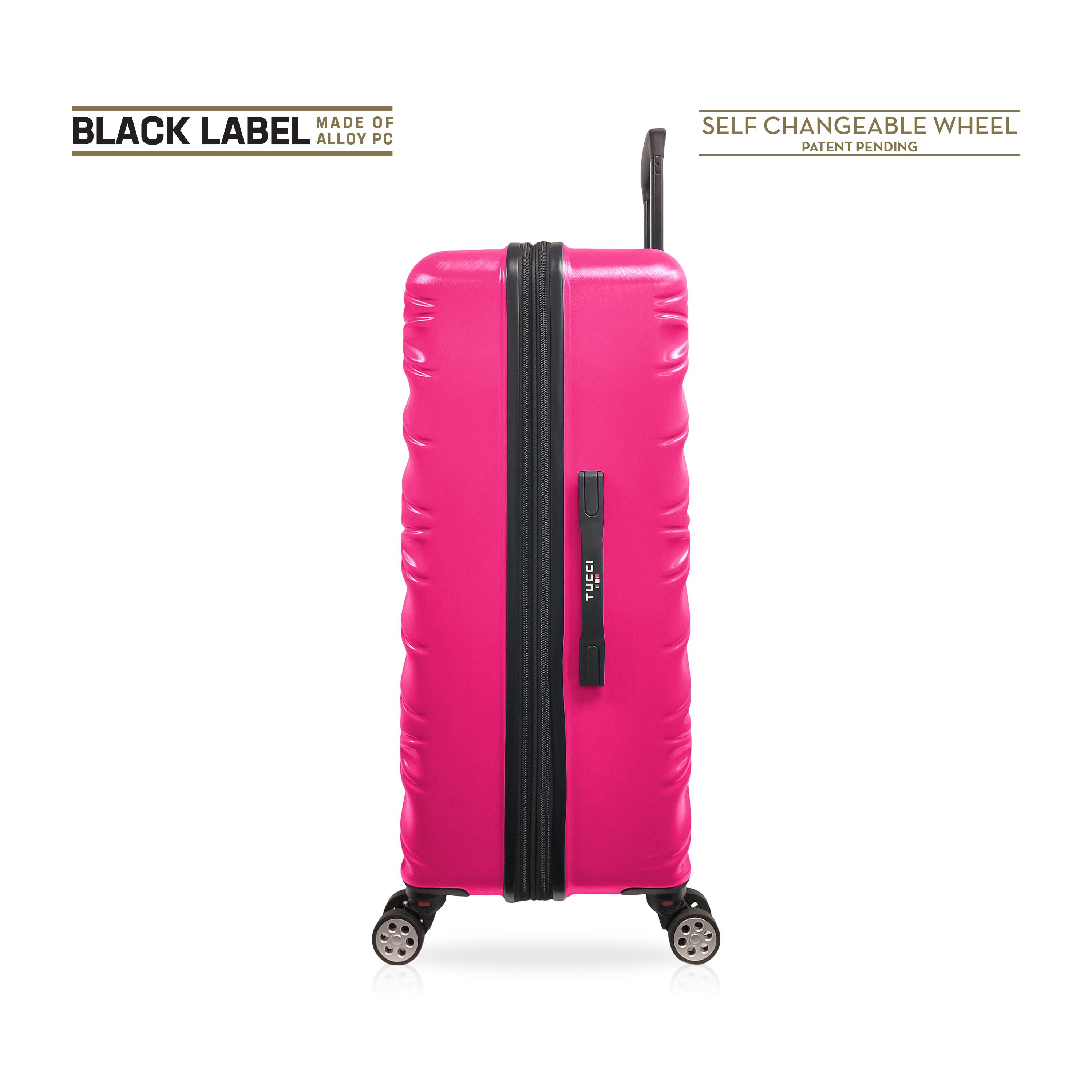 Tucci Black Label Selvatico 3-Piece Hardside Spinner Expandable Luggage Set, 20/24/28 Inches