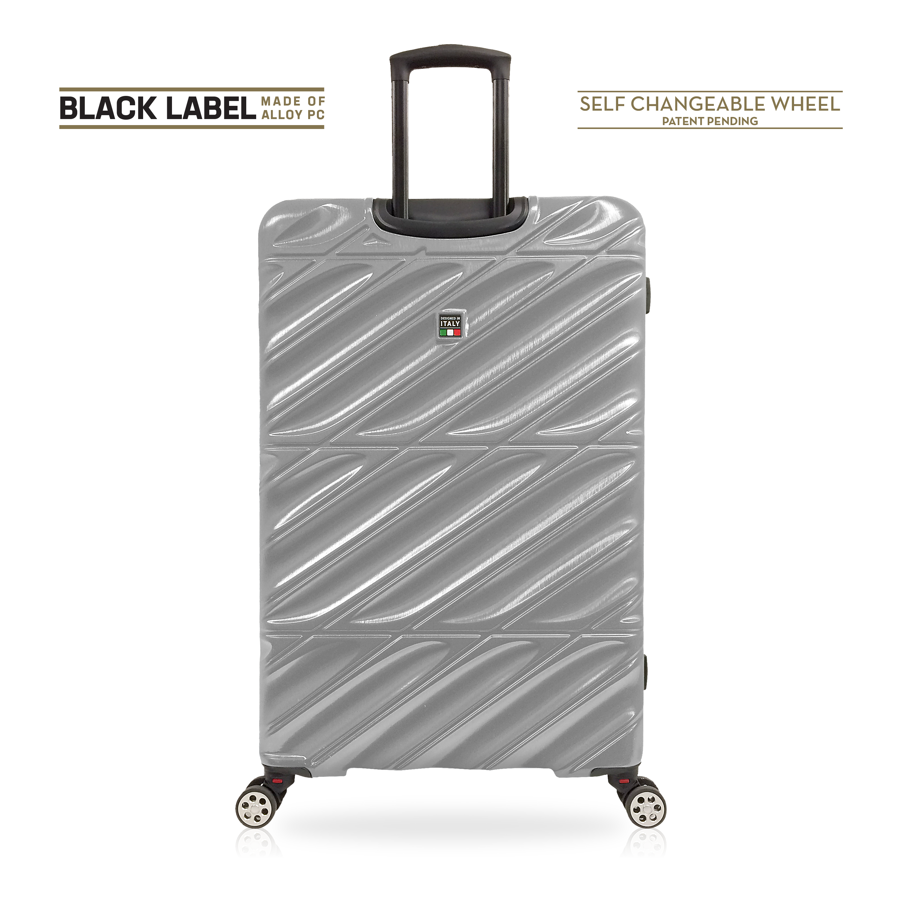 Tucci Black Label Selvatico 3-Piece Hardside Spinner Expandable Luggage Set, 20/24/28 Inches