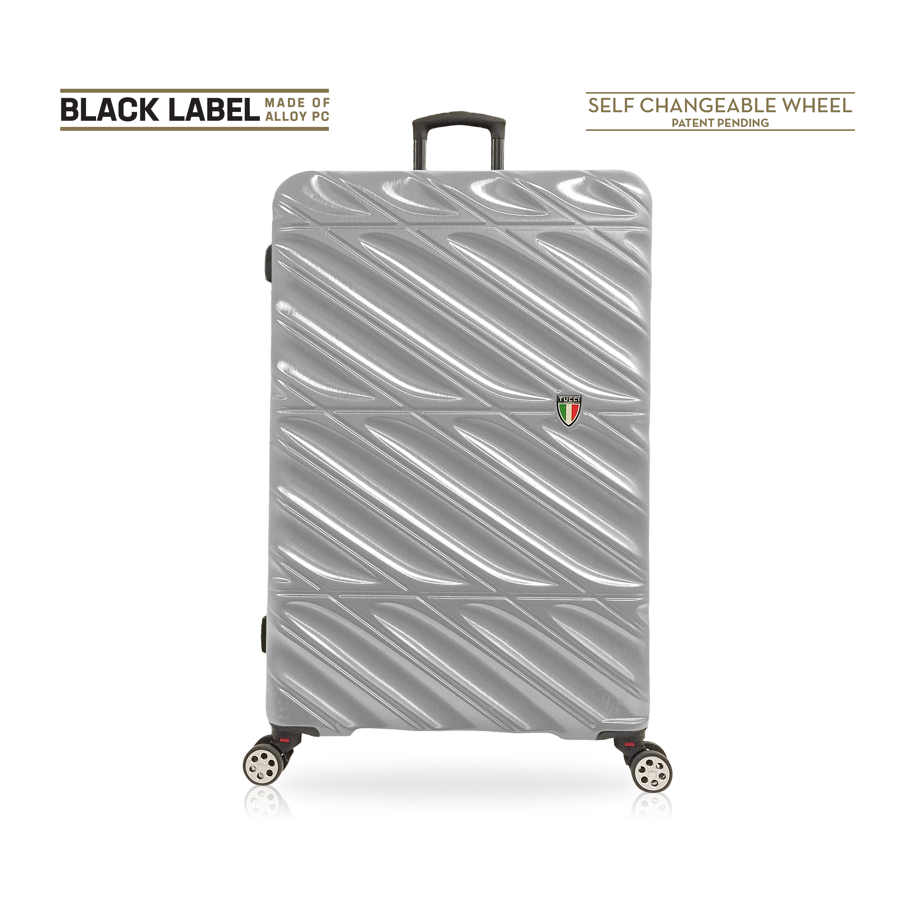Tucci Black Label Selvatico 3-Piece Hardside Spinner Expandable Luggage Set, 20/24/28 Inches