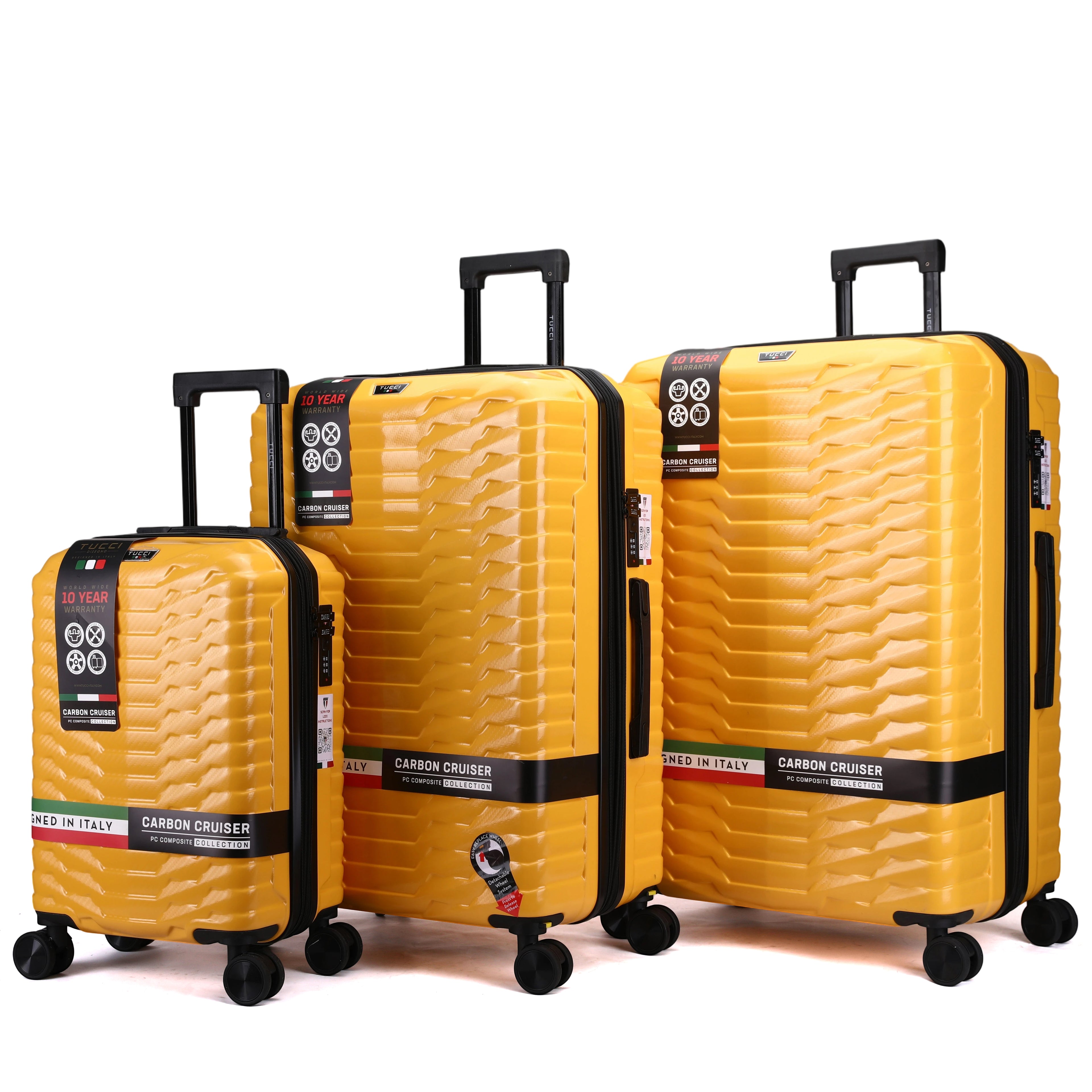 TUCCI OCCHIO 3 PC SET (20/28/30) Expandable Spinner Wheel Suitcase