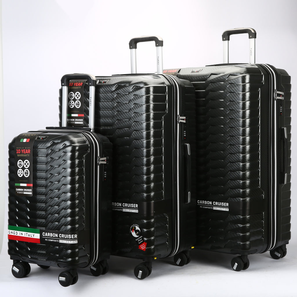TUCCI OCCHIO 3 PC SET (20/28/30) Expandable Spinner Wheel Suitcase
