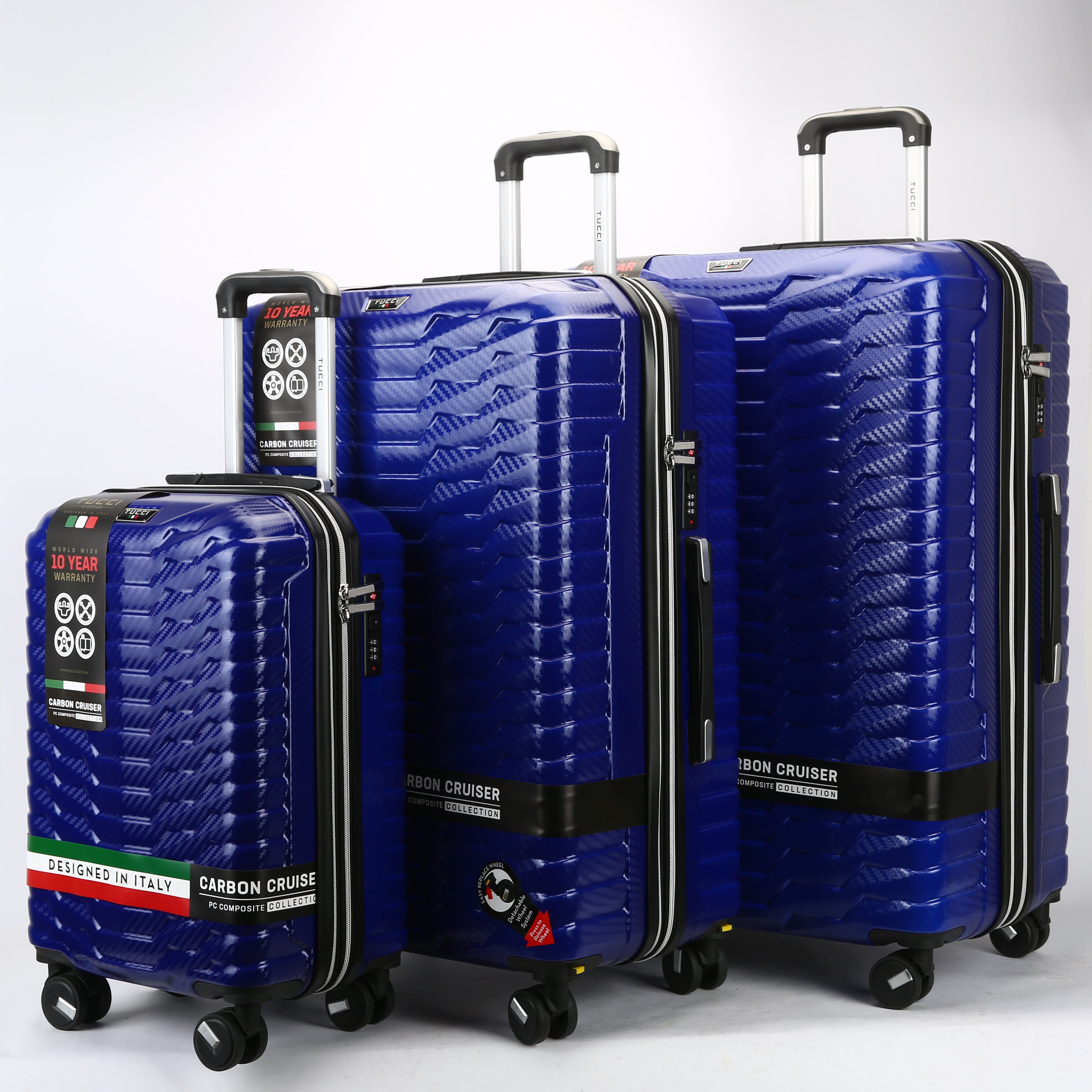 TUCCI OCCHIO 3 PC SET (20/28/30) Expandable Spinner Wheel Suitcase
