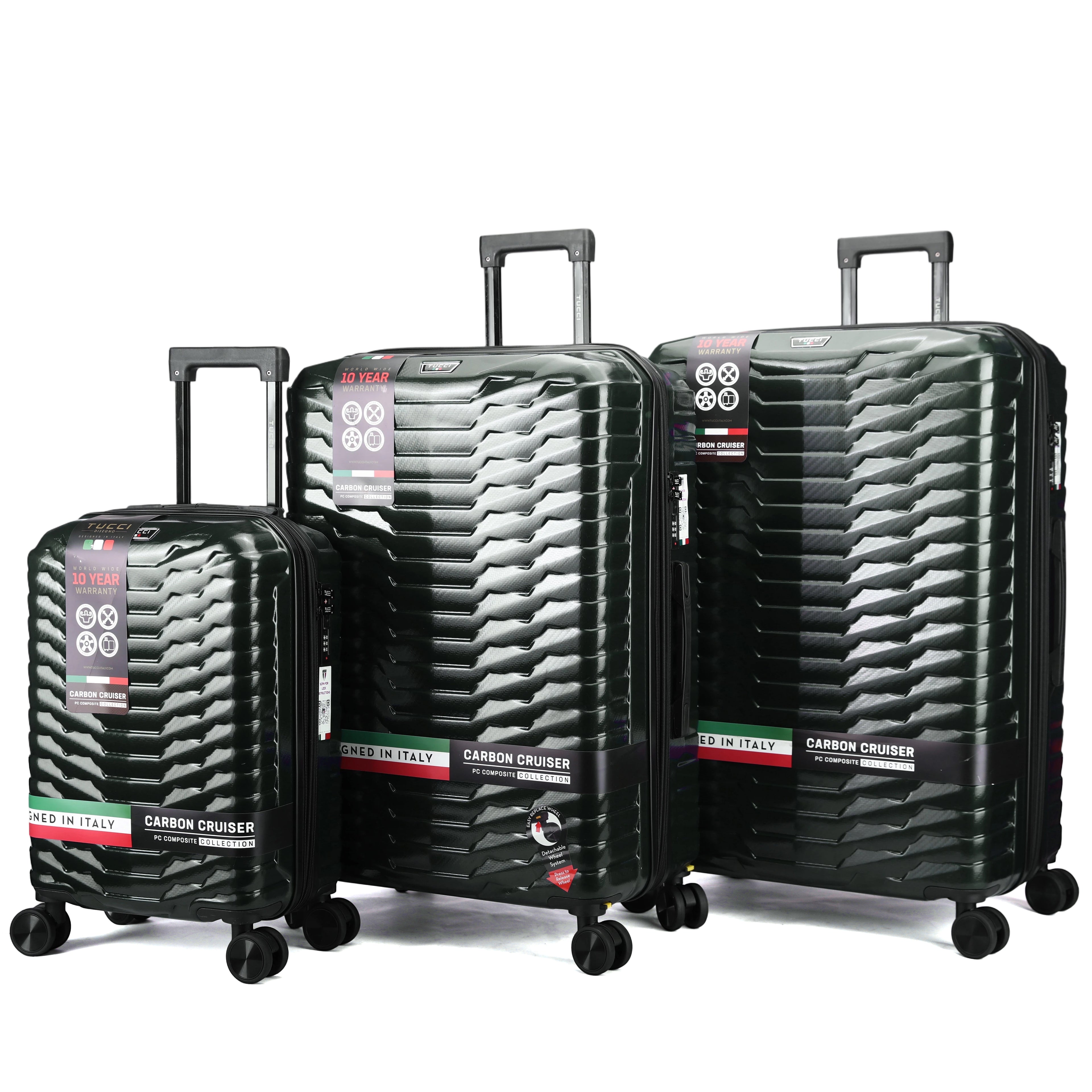 TUCCI OCCHIO 3 PC SET (20/28/30) Expandable Spinner Wheel Suitcase