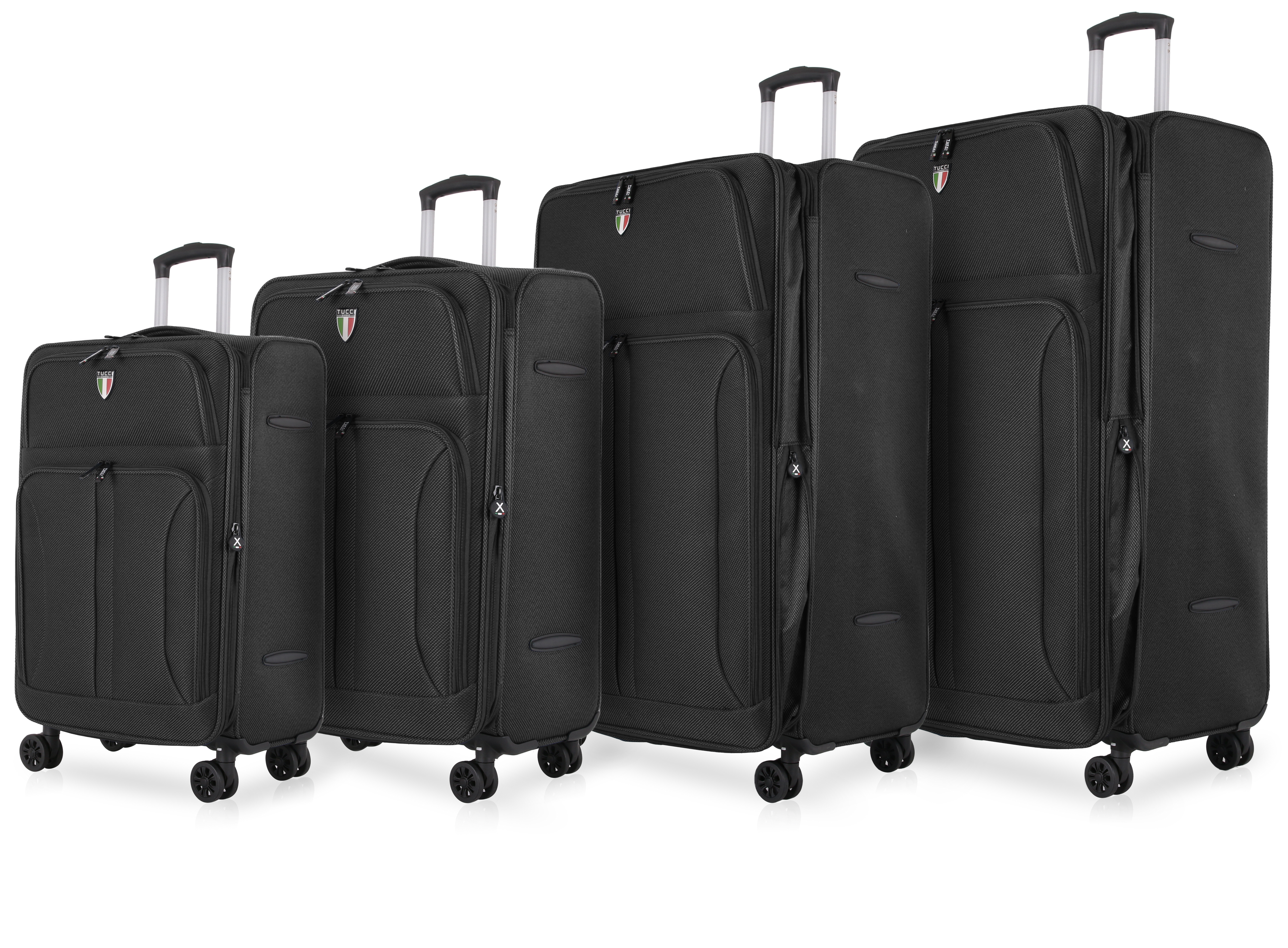 TUCCI Italy ALIANTE Set of 4 (18", 24", 28") 4-Wheeled Travel Suitcase