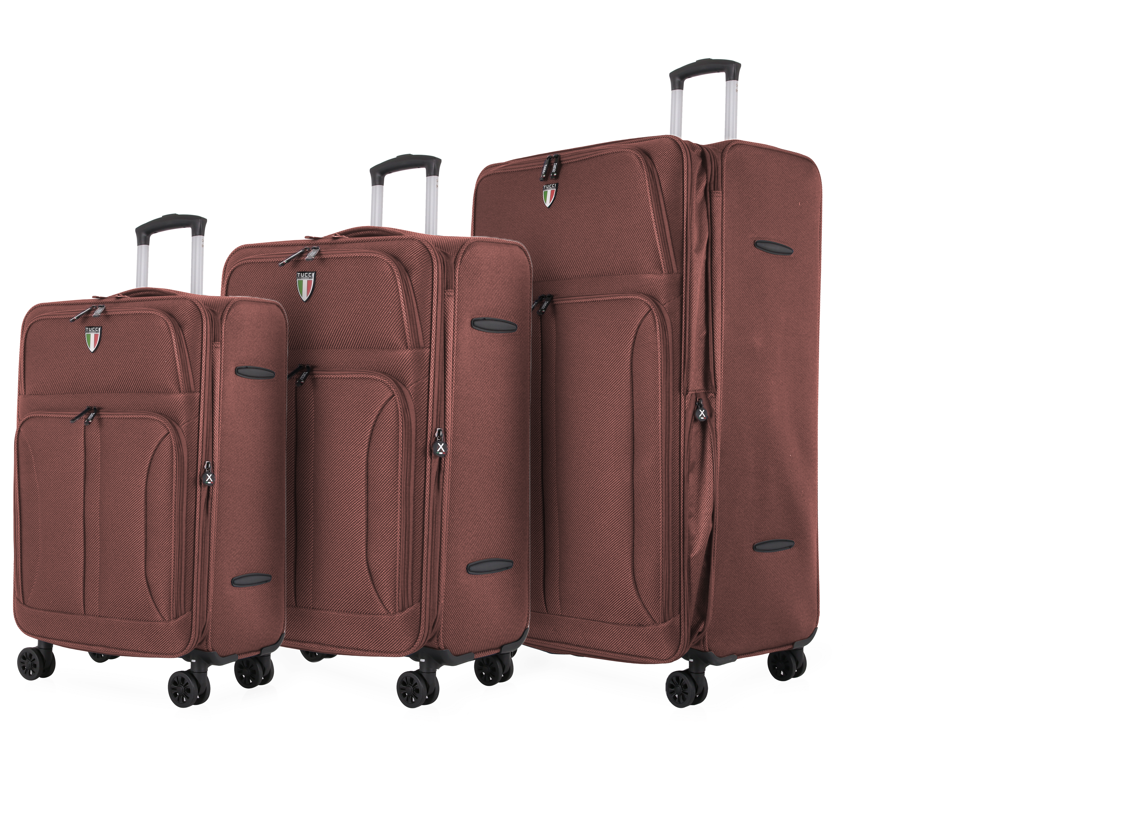TUCCI Italy ALIANTE Set of 4 (18", 24", 28") 4-Wheeled Travel Suitcase