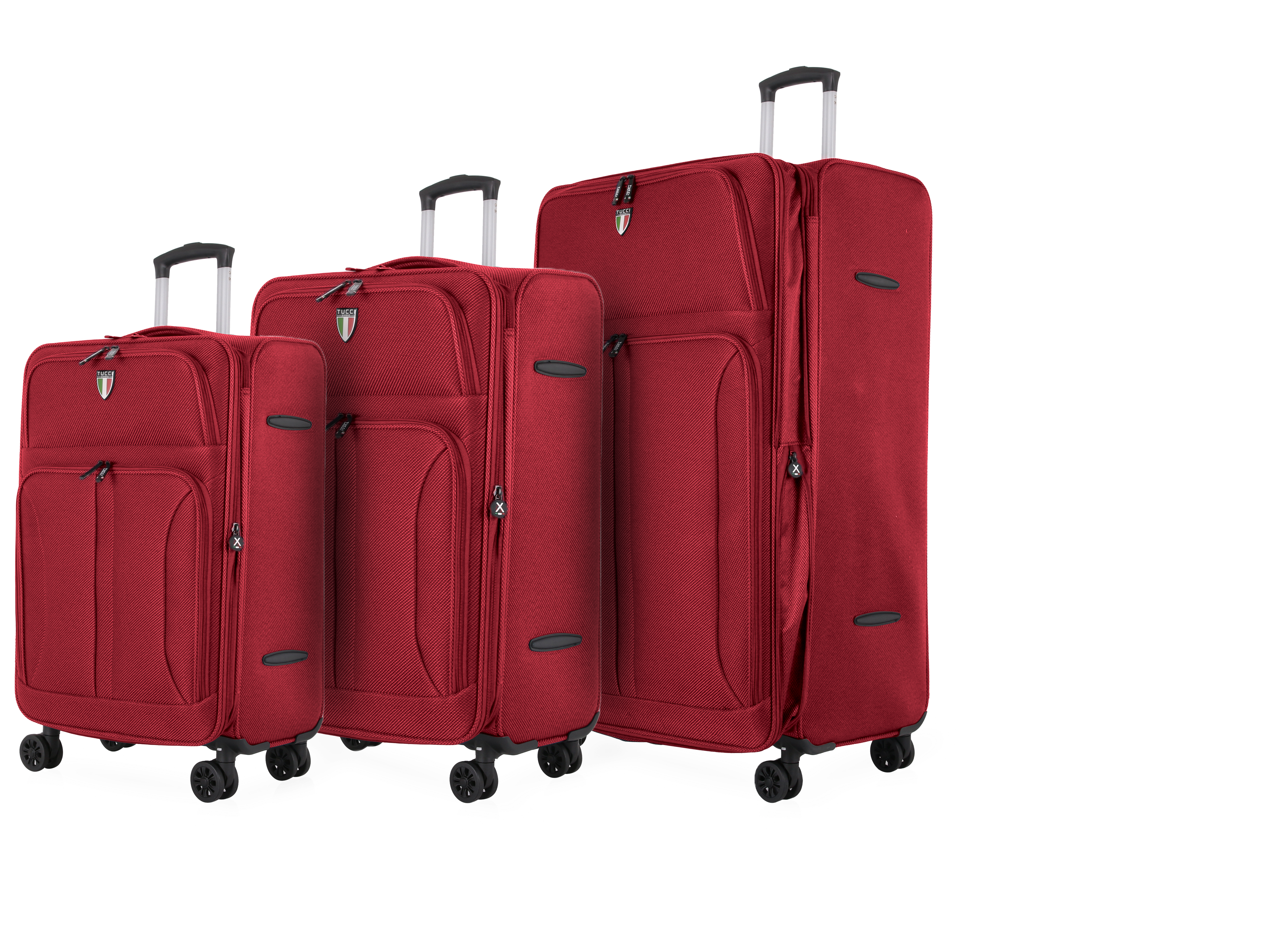 TUCCI Italy ALIANTE Set of 4 (18", 24", 28") 4-Wheeled Travel Suitcase