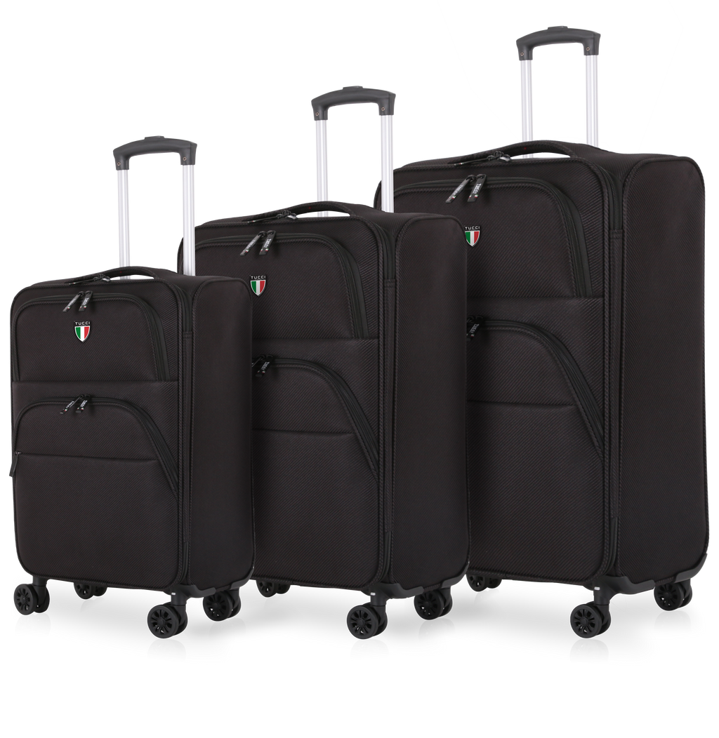 TUCCI Italy VOLO 3 PC (20", 26", 30") Expandable Travel Suitcase
