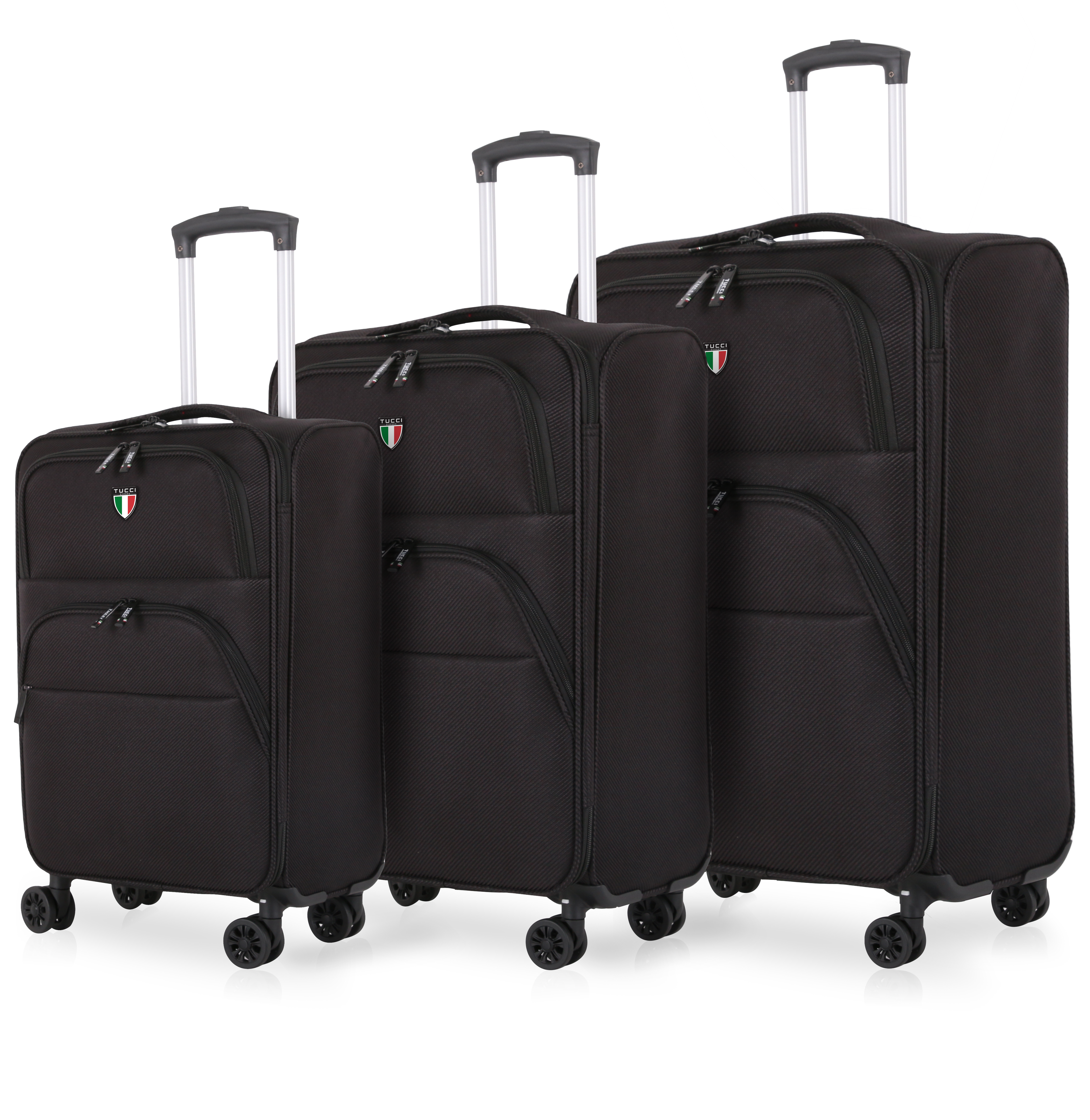 TUCCI Italy VOLO 3 PC (20", 26", 30") Expandable Travel Suitcase